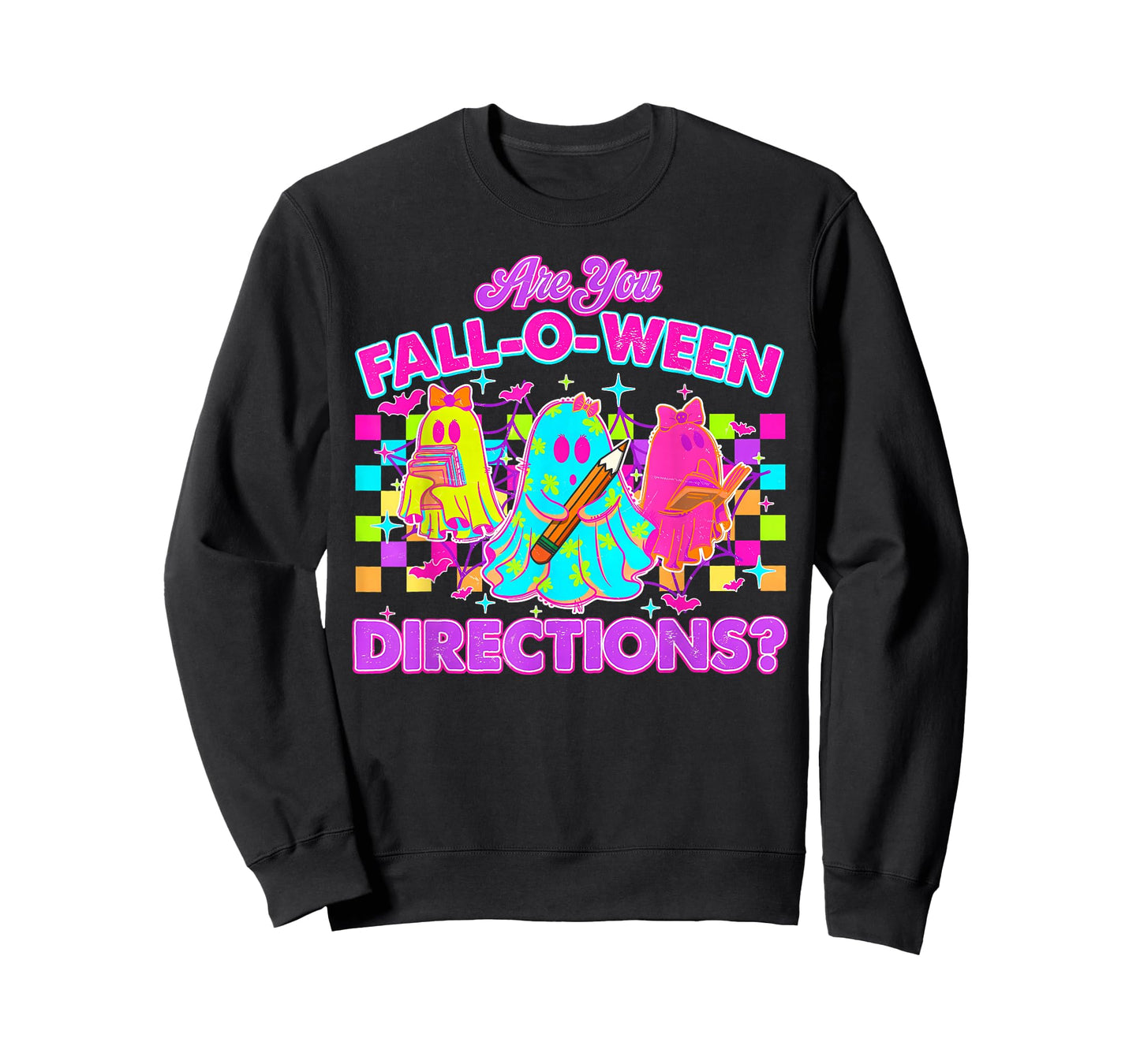 are You Fall-O-Ween Directions Neon Ghost Teacher Halloween T-Shirt