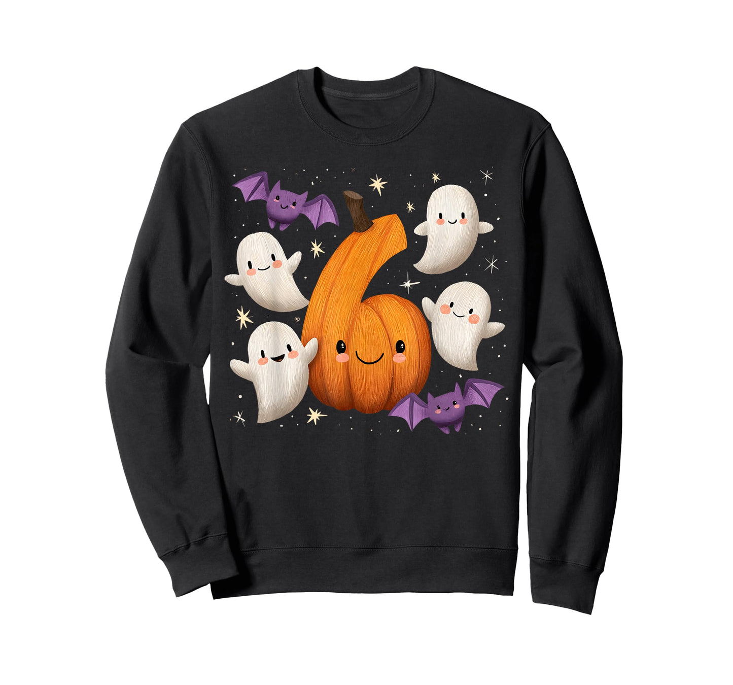Six Seven Ghost Pumpkin Halloween Gen Z Alpha Meme Matching T-Shirt