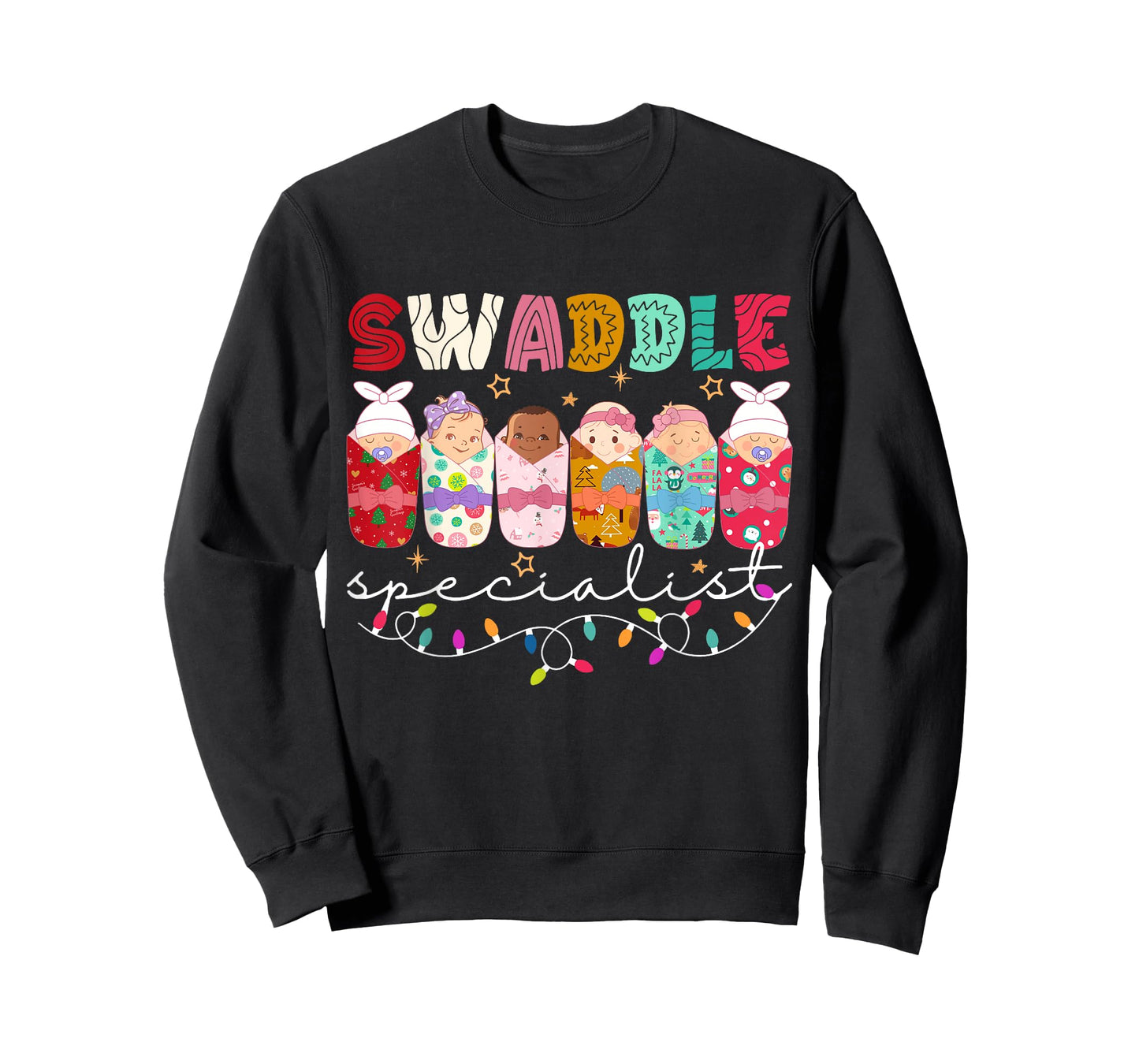 Swaddle Specialist NICU Mother Baby Nurse ICU PICU Christmas T-Shirt