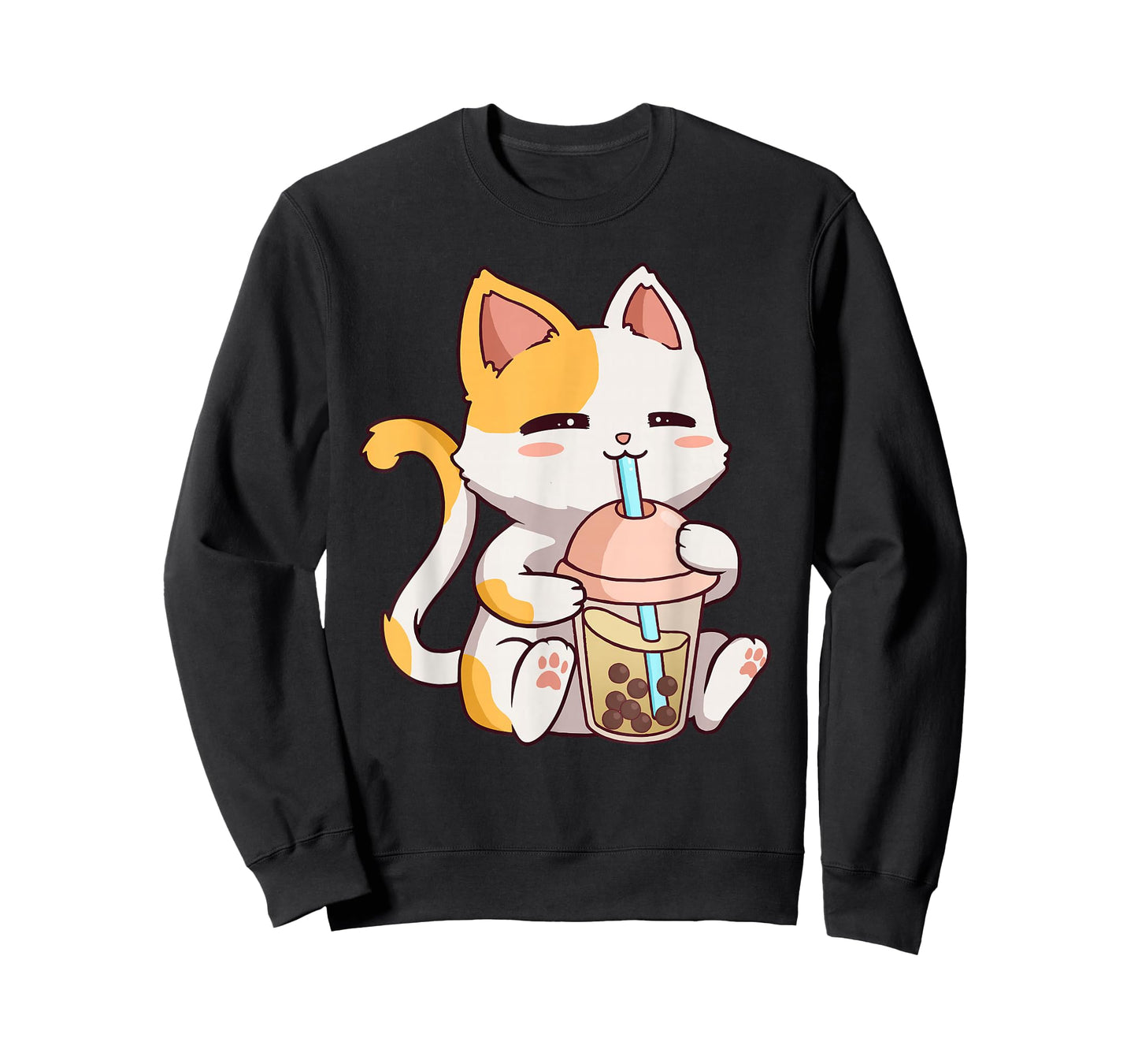 Cute Cat Kawaii Boba Tea Bubble Neko Anime T-Shirt