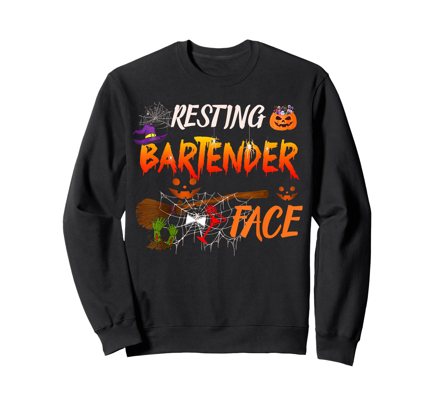 Resting Bartender Face Halloween Bartender Costume Witch T-Shirt