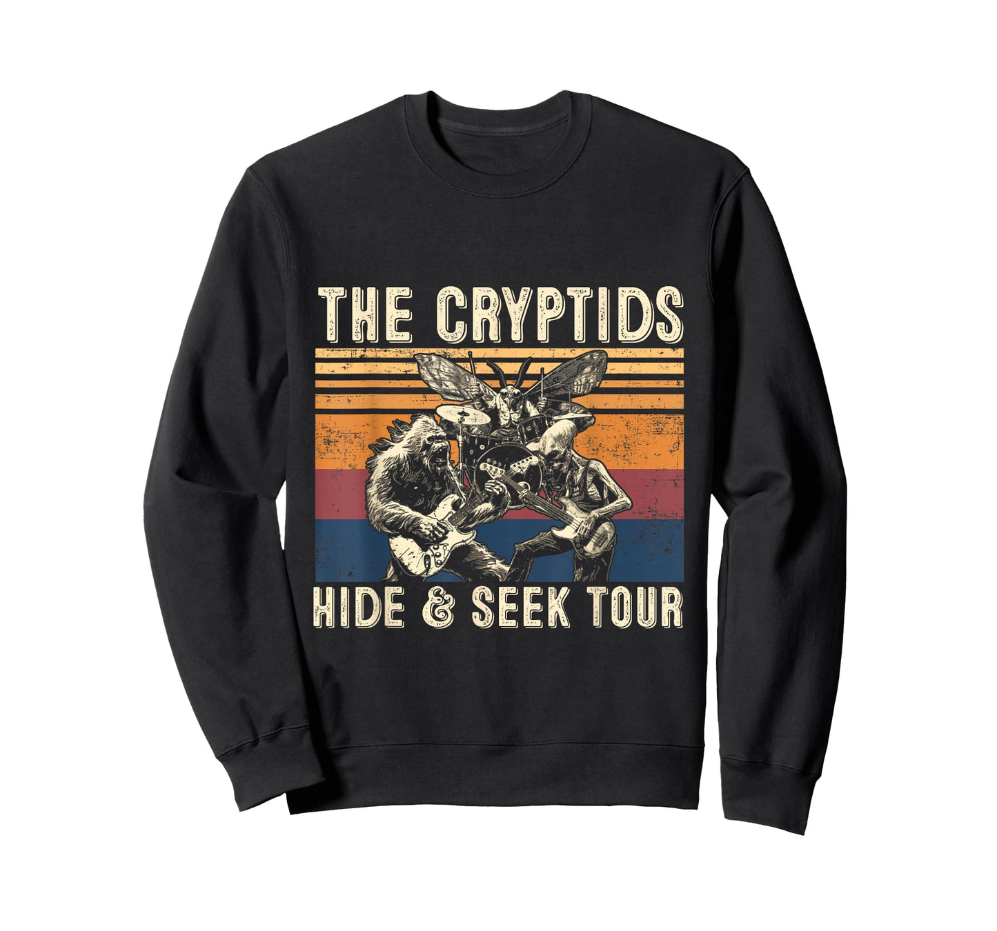 The Cryptids Hide & Seek Tour CryptidBigfoot Mothman UFO T-Shirt