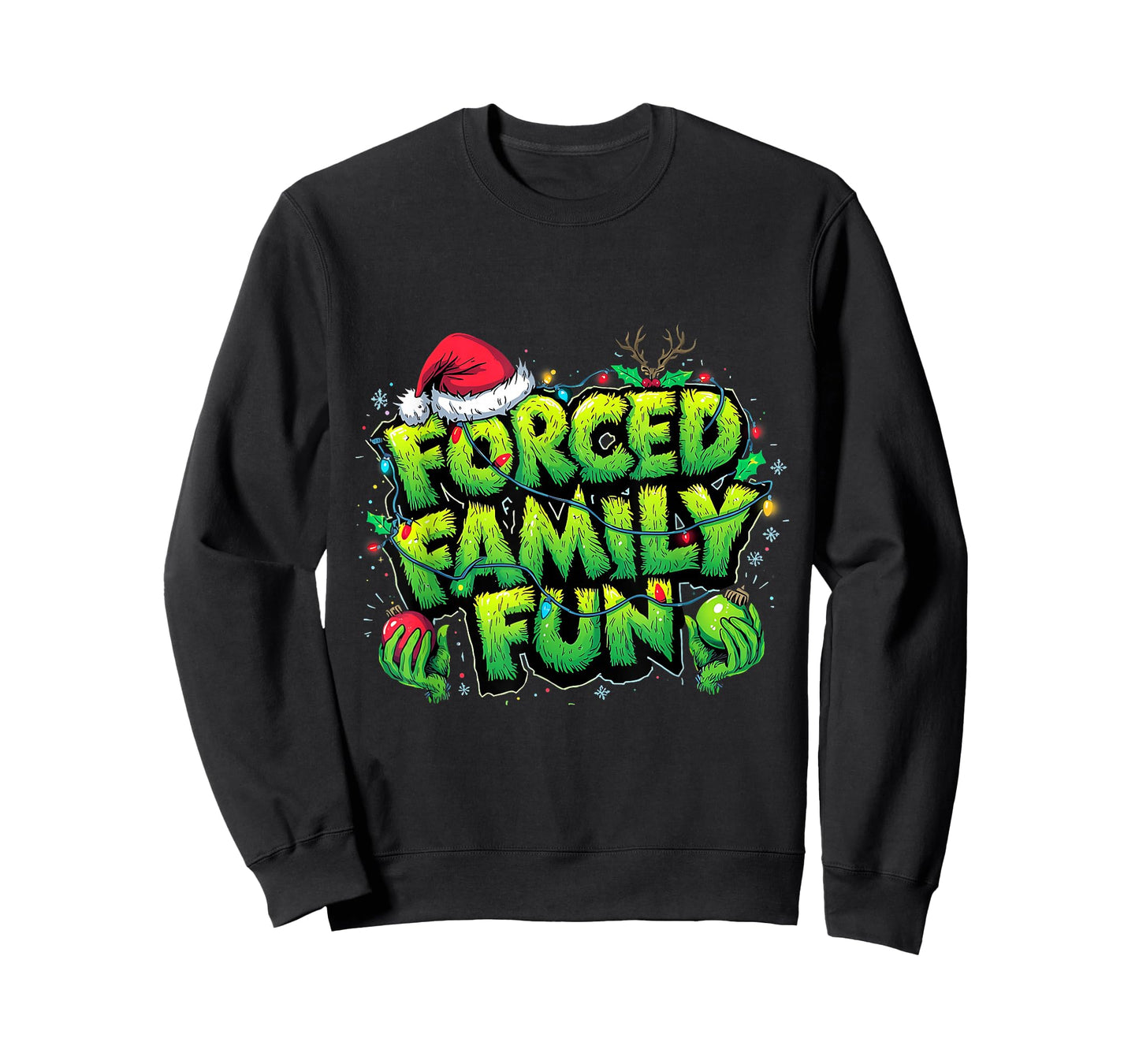 Forced Family Fun Funny Christmas Holiday Design T-Shirt