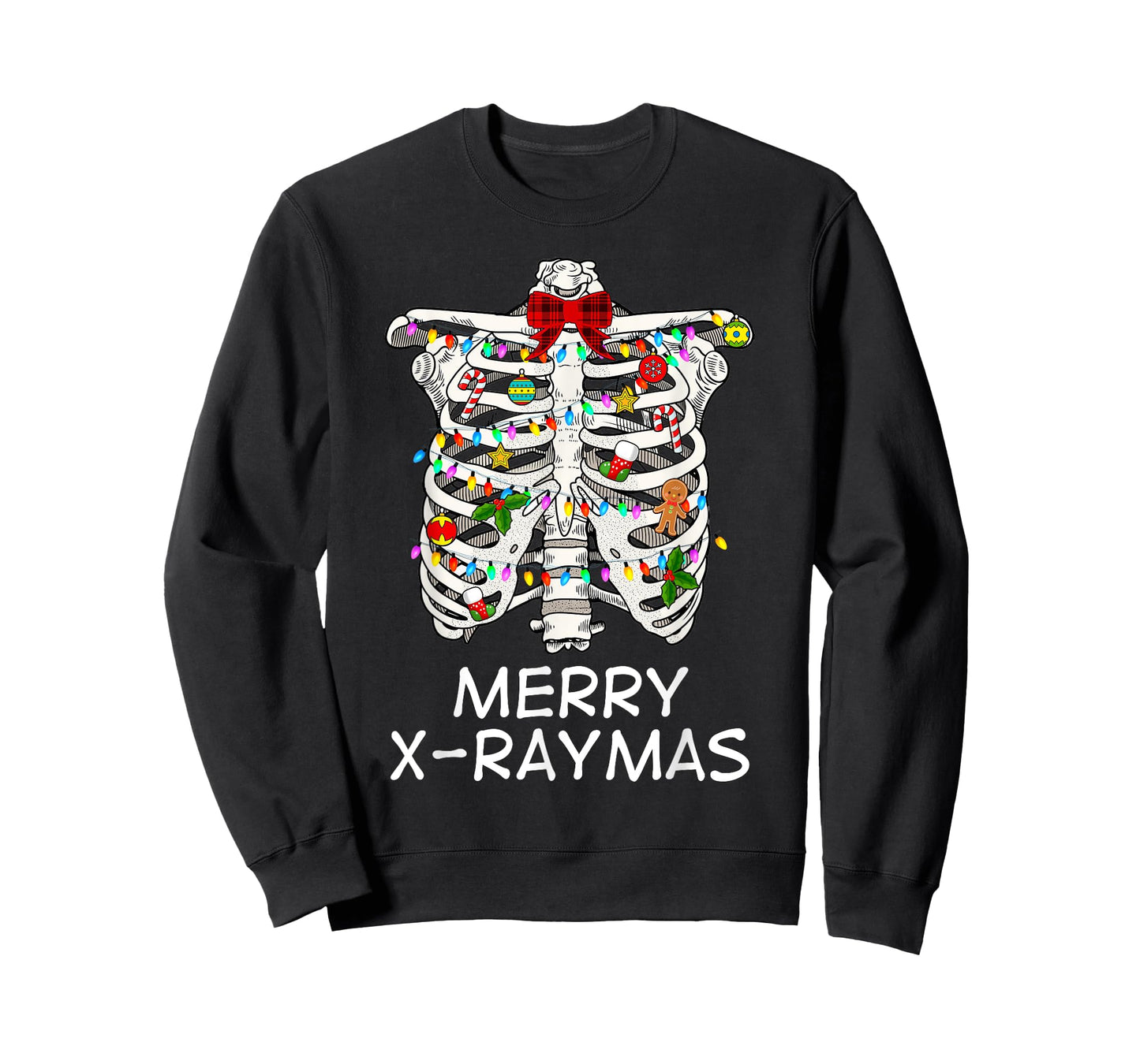 Merry X-Raymas Skeleton Rib Cage Radiology Christmas Gift T-Shirt