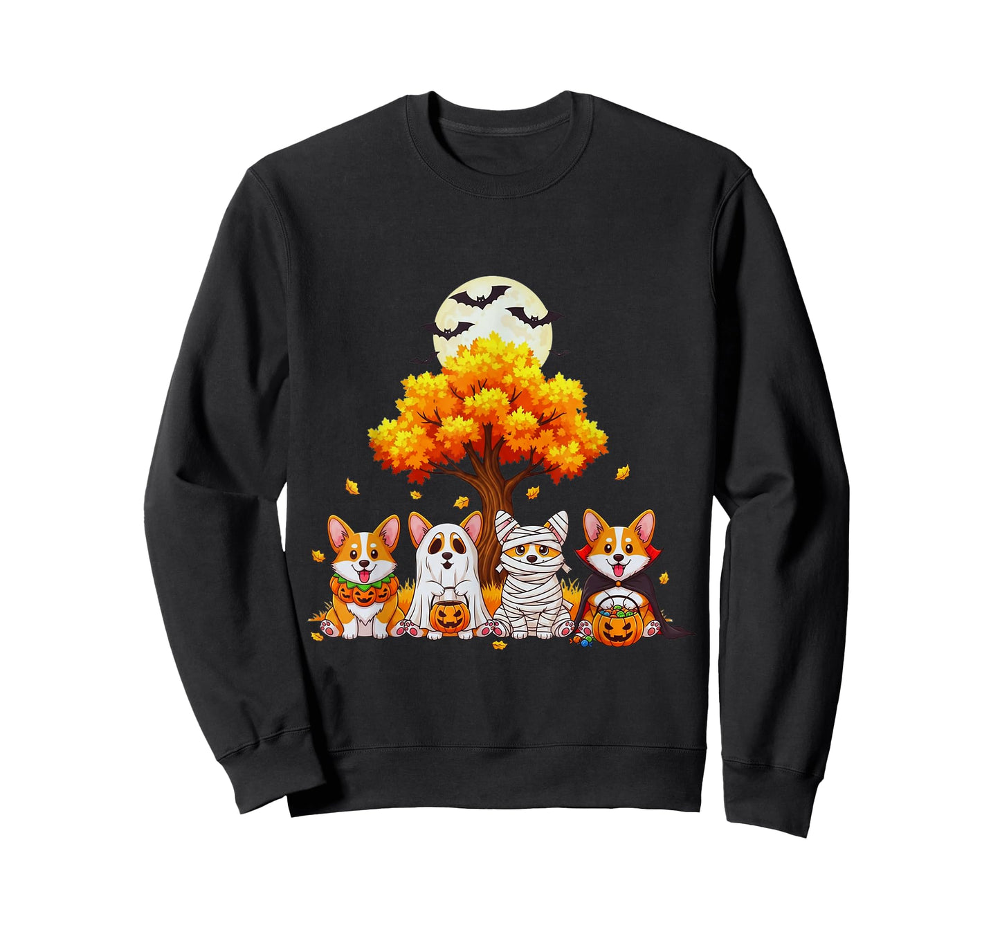 Halloween Corgi Dogs Ghost Mummy Vampire Pumpkin Fall Season T-Shirt