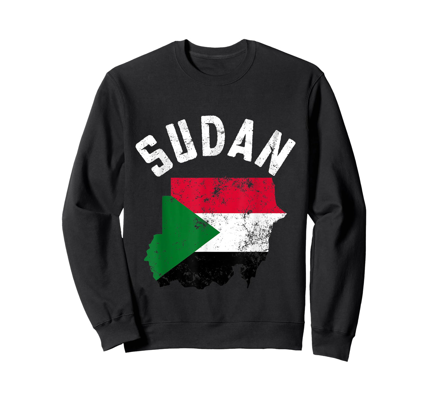 Distressed Patriotic Sudan Flag Map Men Women T-Shirt