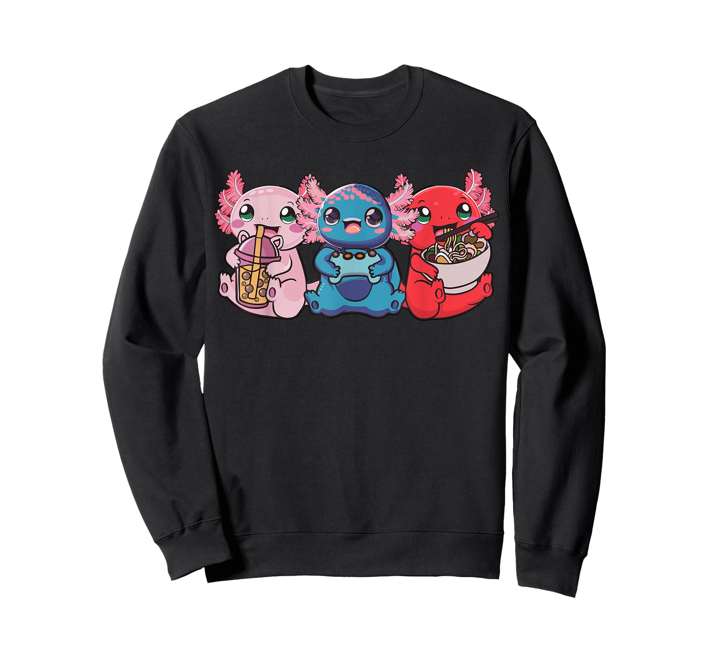 Axolotl Boba Tea Bubble Tea Gaming Gamer Ramen Axolotl T-Shirt