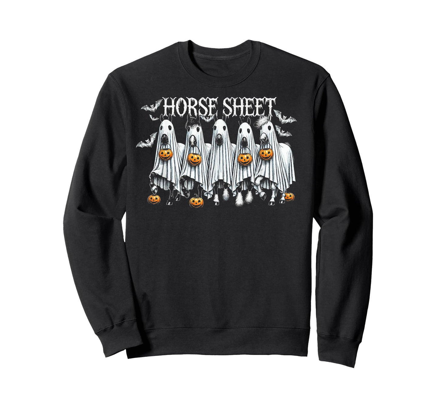 Horse Sheet Funny Ghost Horses Pumpkin Halloween Costume Tee T-Shirt