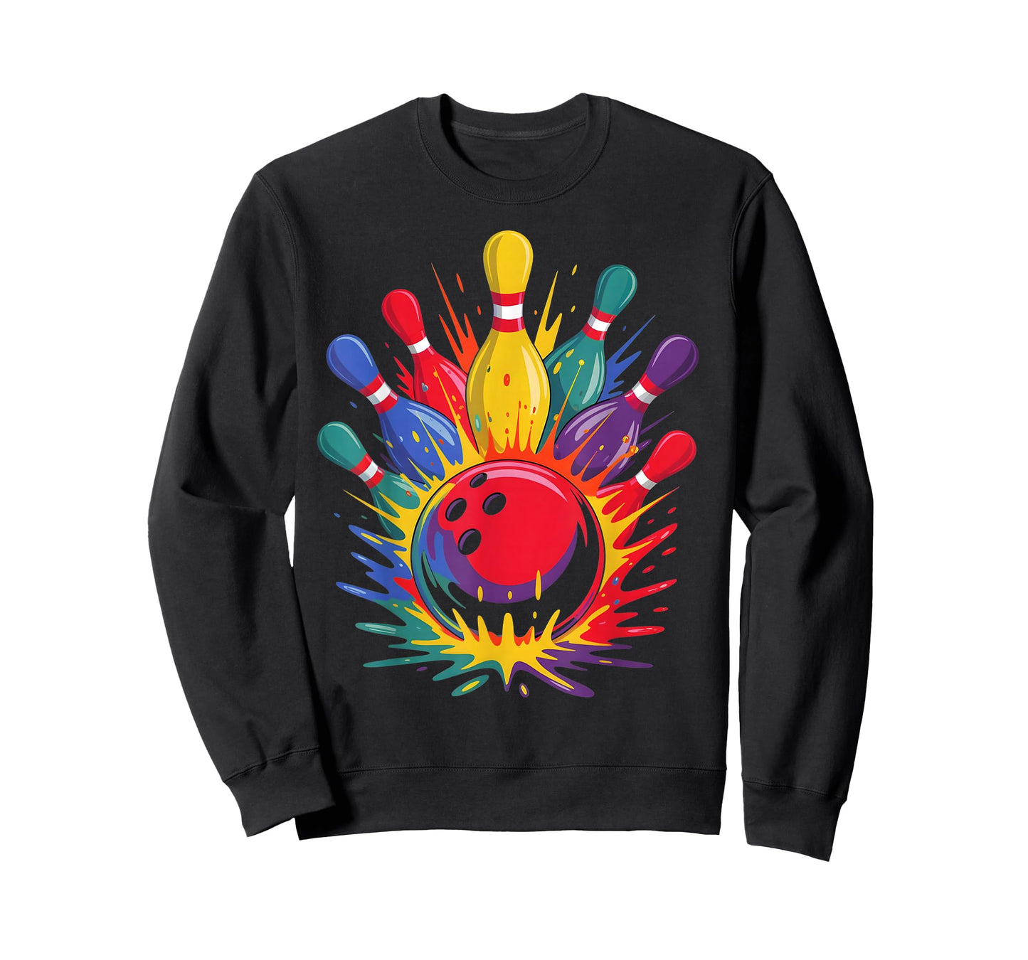 Colorful Bowling Game Day Bowler Cute Colorsplash Ball T-Shirt