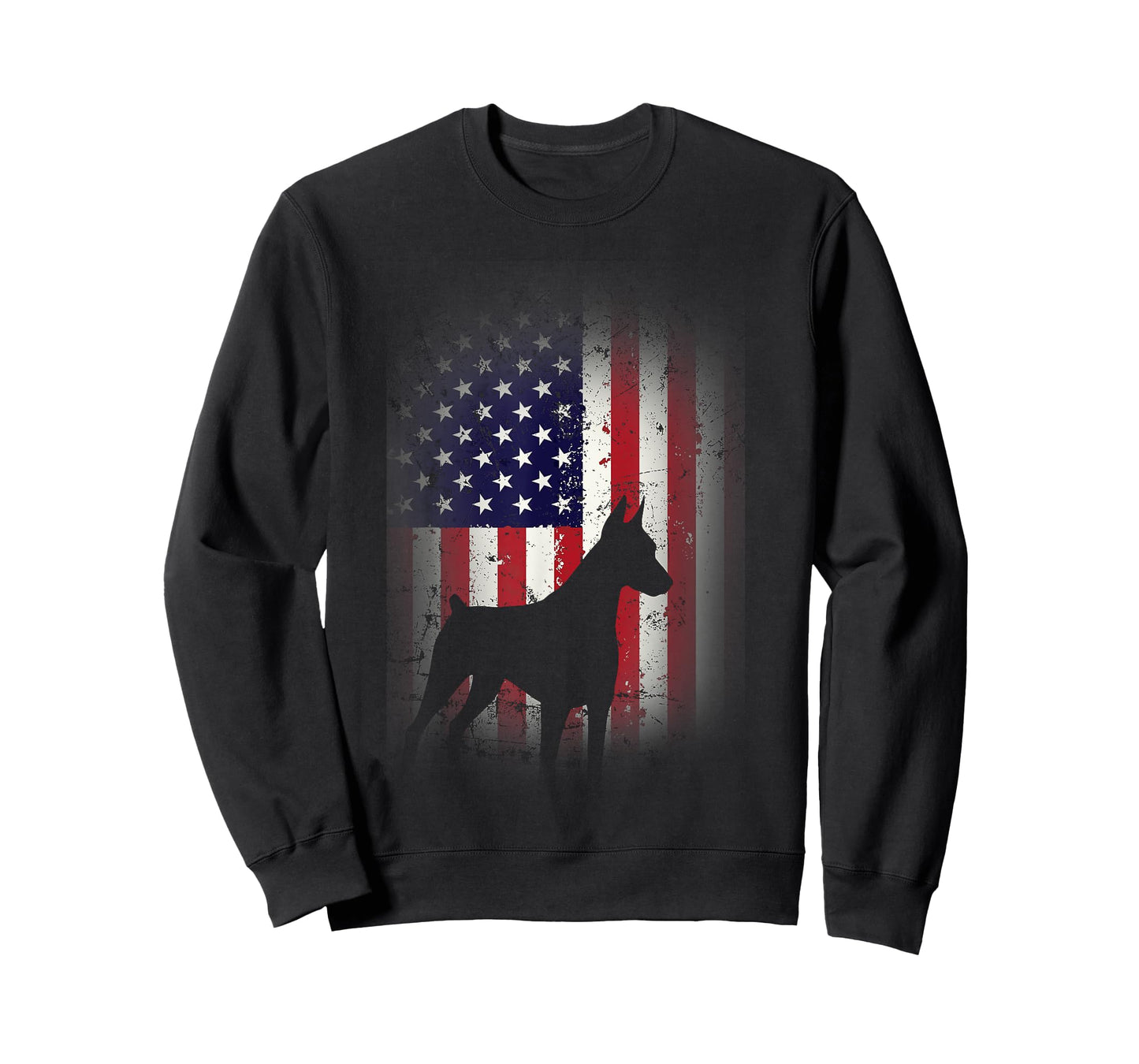 Funny Doberman Pinscher Art for Men Women Doberman US Flag T-Shirt