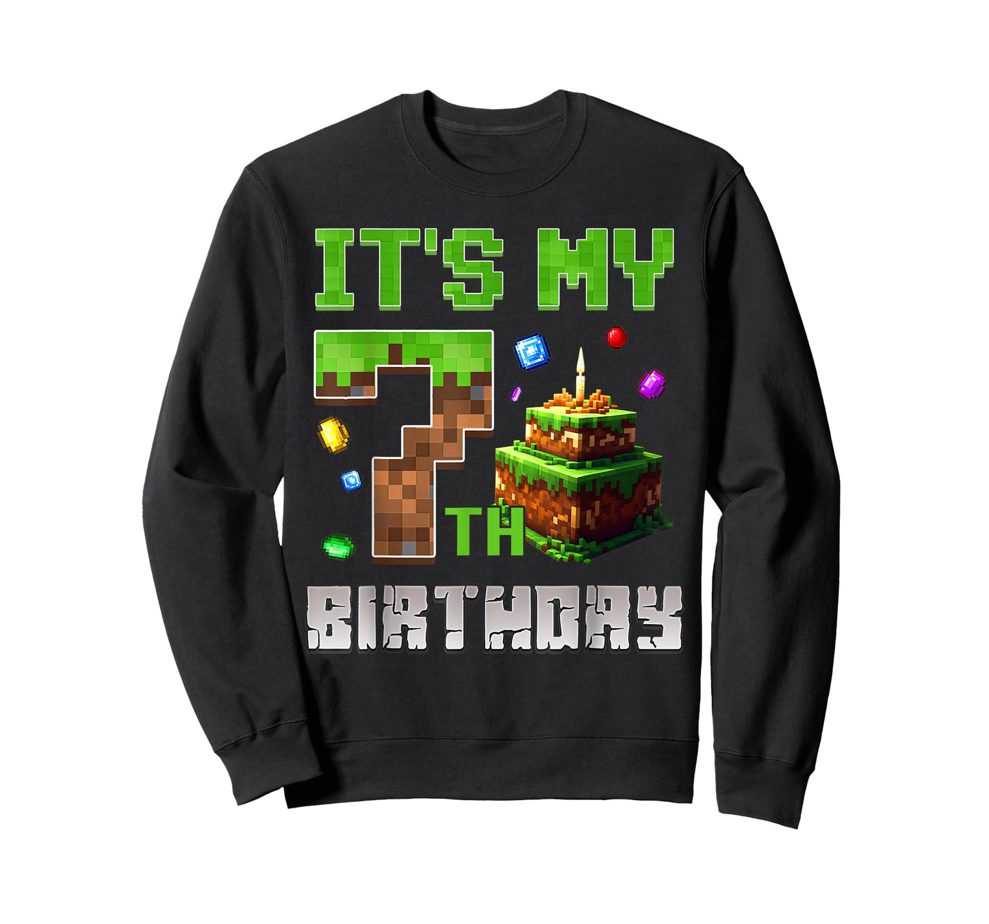 It's My 7th Birthday Shirt Birthday Boy Gamer Pixel Number T-Shirt