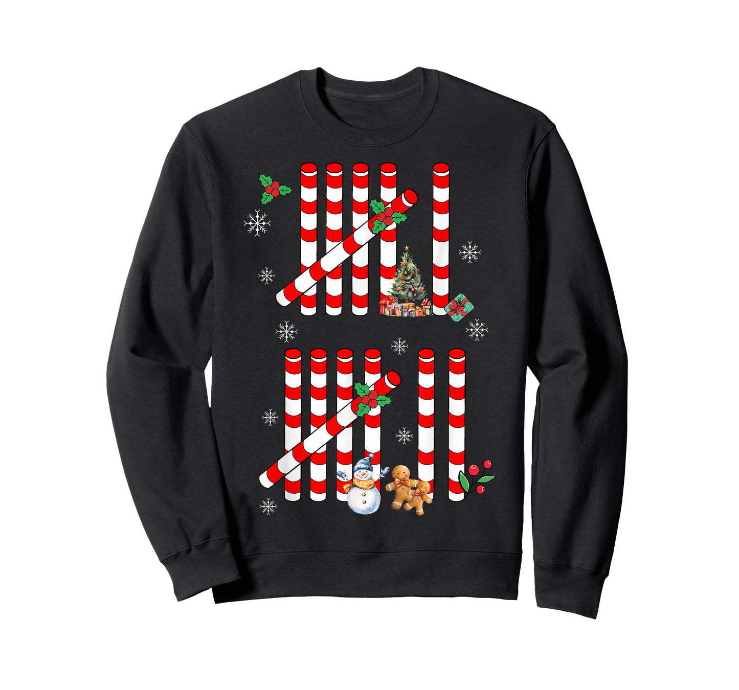 Funny 67 Candy Cane Tally Marks Christmas Six Seven Meme T-Shirt