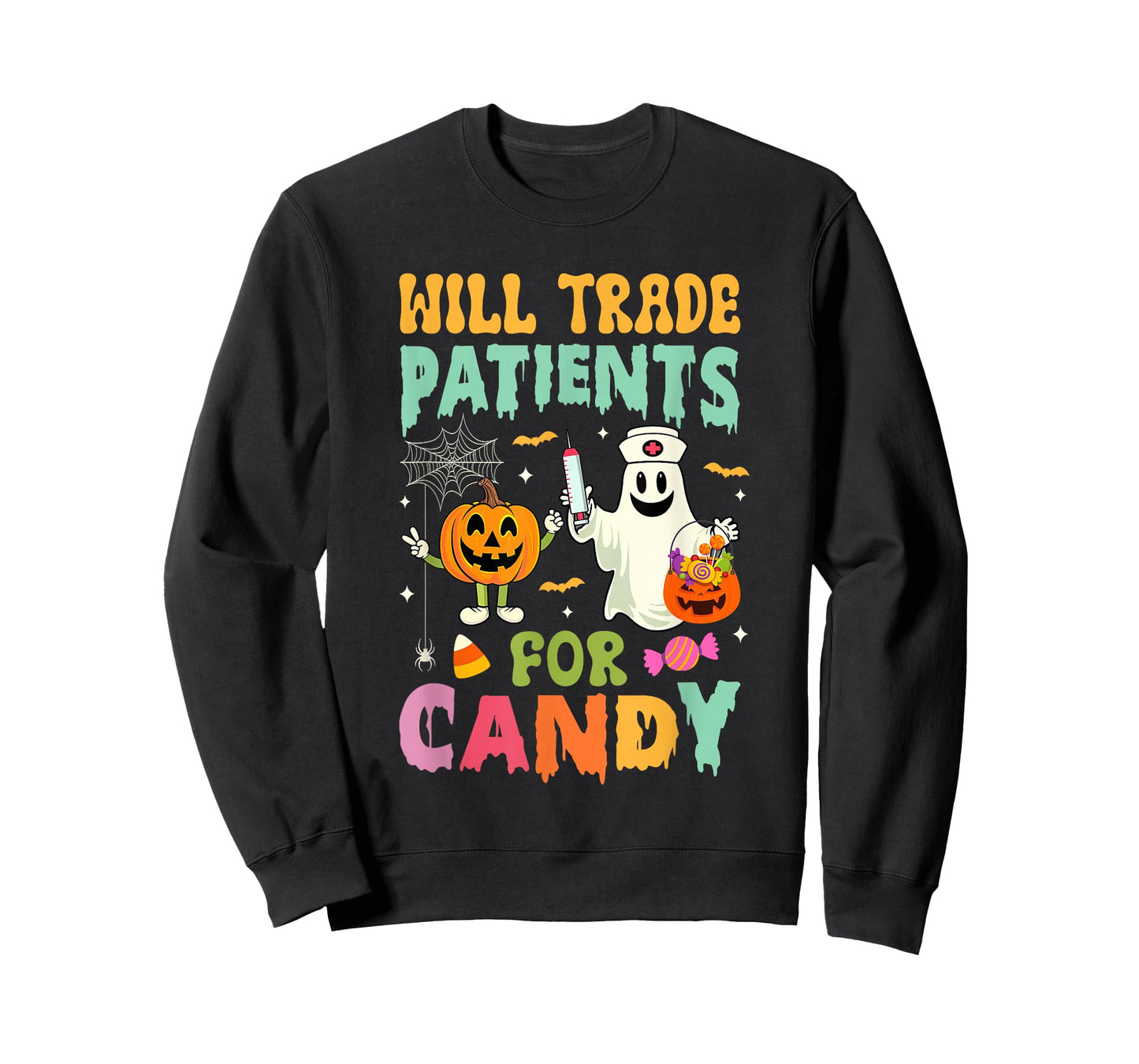 Will Trade Patients For Candy Funny Nurse Halloween Costume T-Shirt