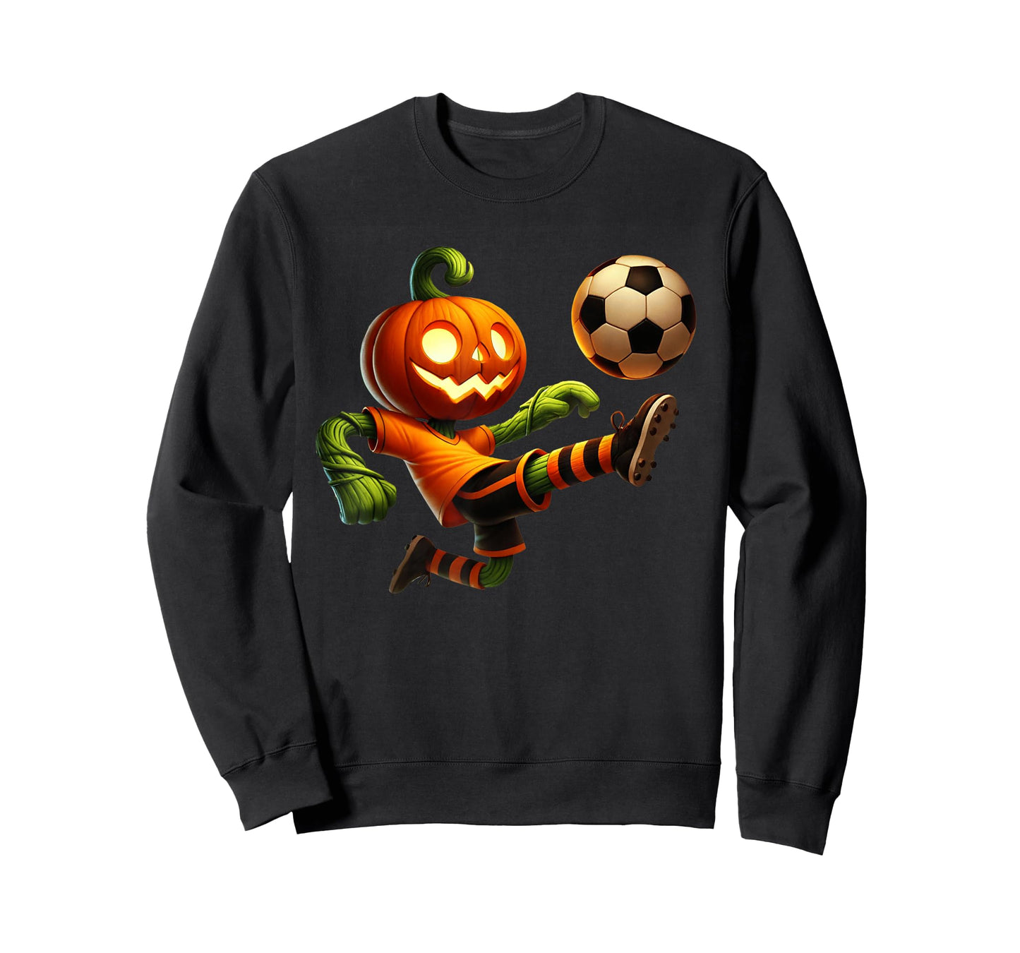 Pumpkin Face Soccer Halloween Costume Men Boys Kids Cute T-Shirt