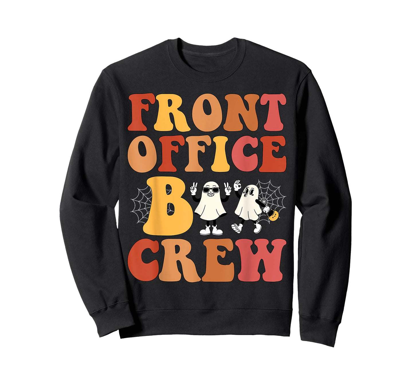 Retro Front Office Boo Crew Ghost Halloween Admin Squad T-Shirt