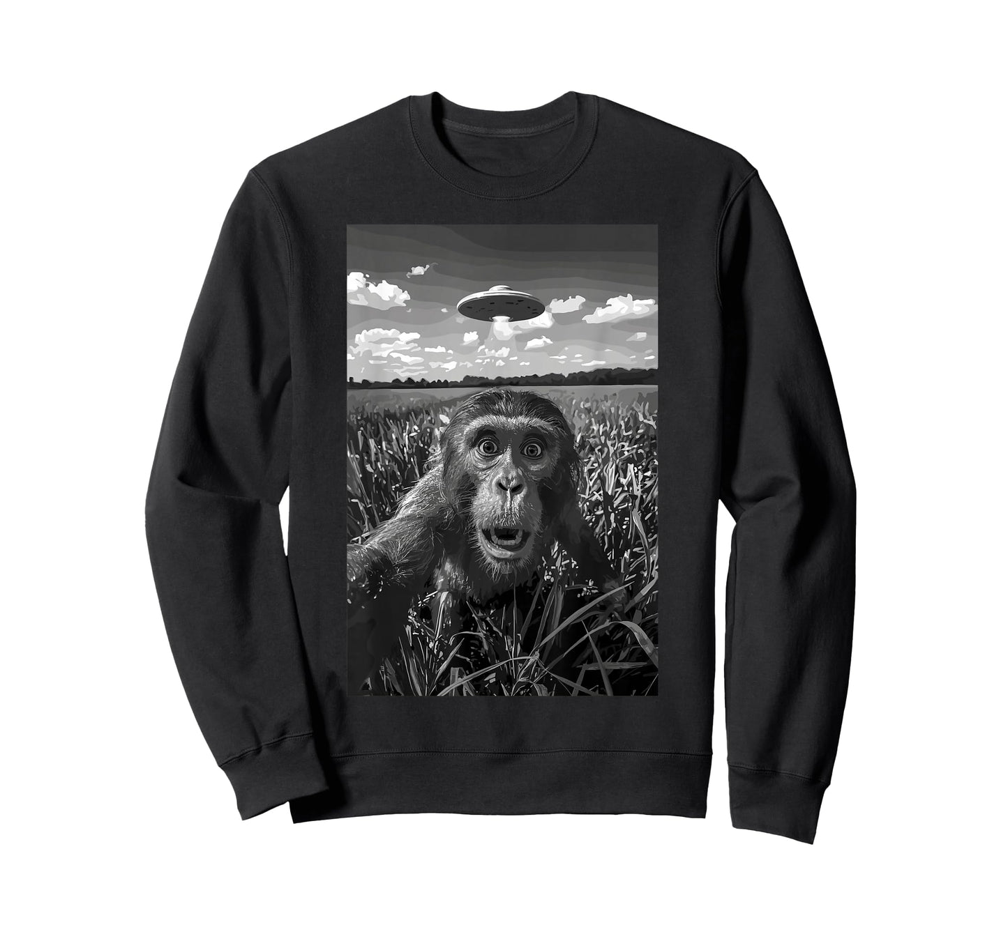 Ape Humor Chimpanzee UFO Gorilla Chimp Invasion Space T-Shirt