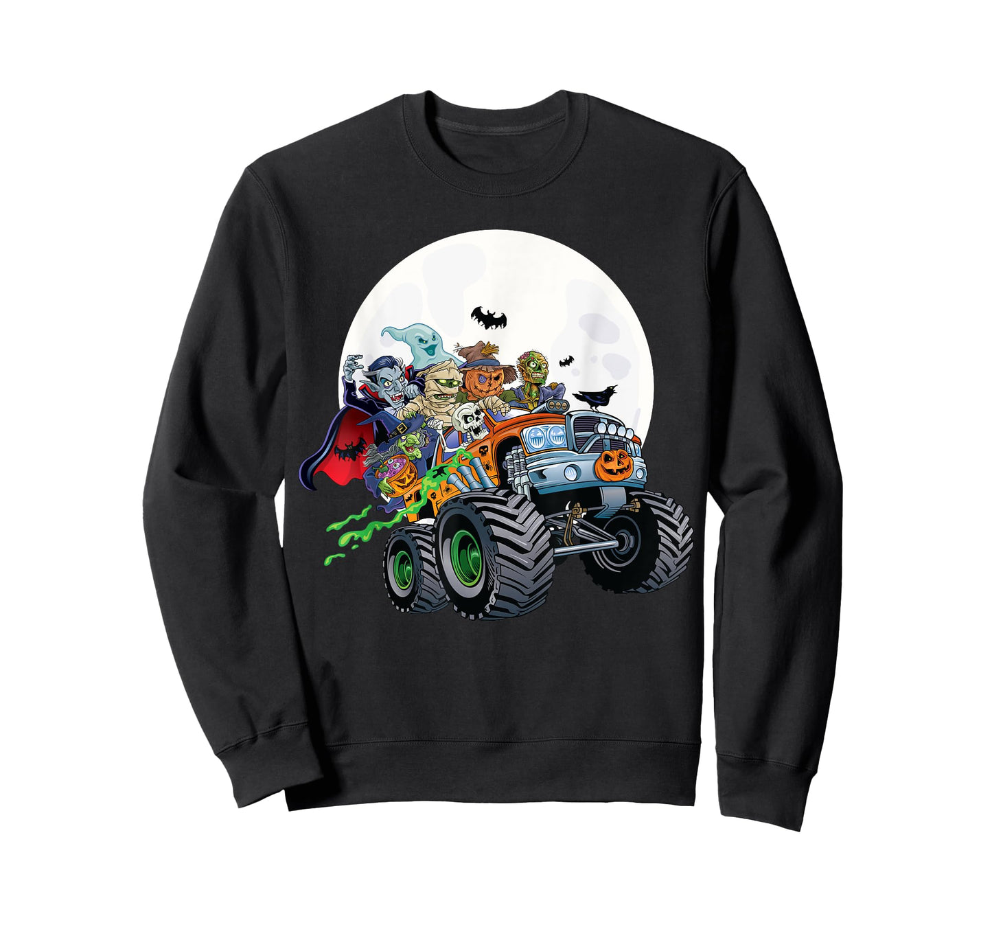 Halloween Skeleton Zombie Monster Truck Vampire Boys Kids T-Shirt