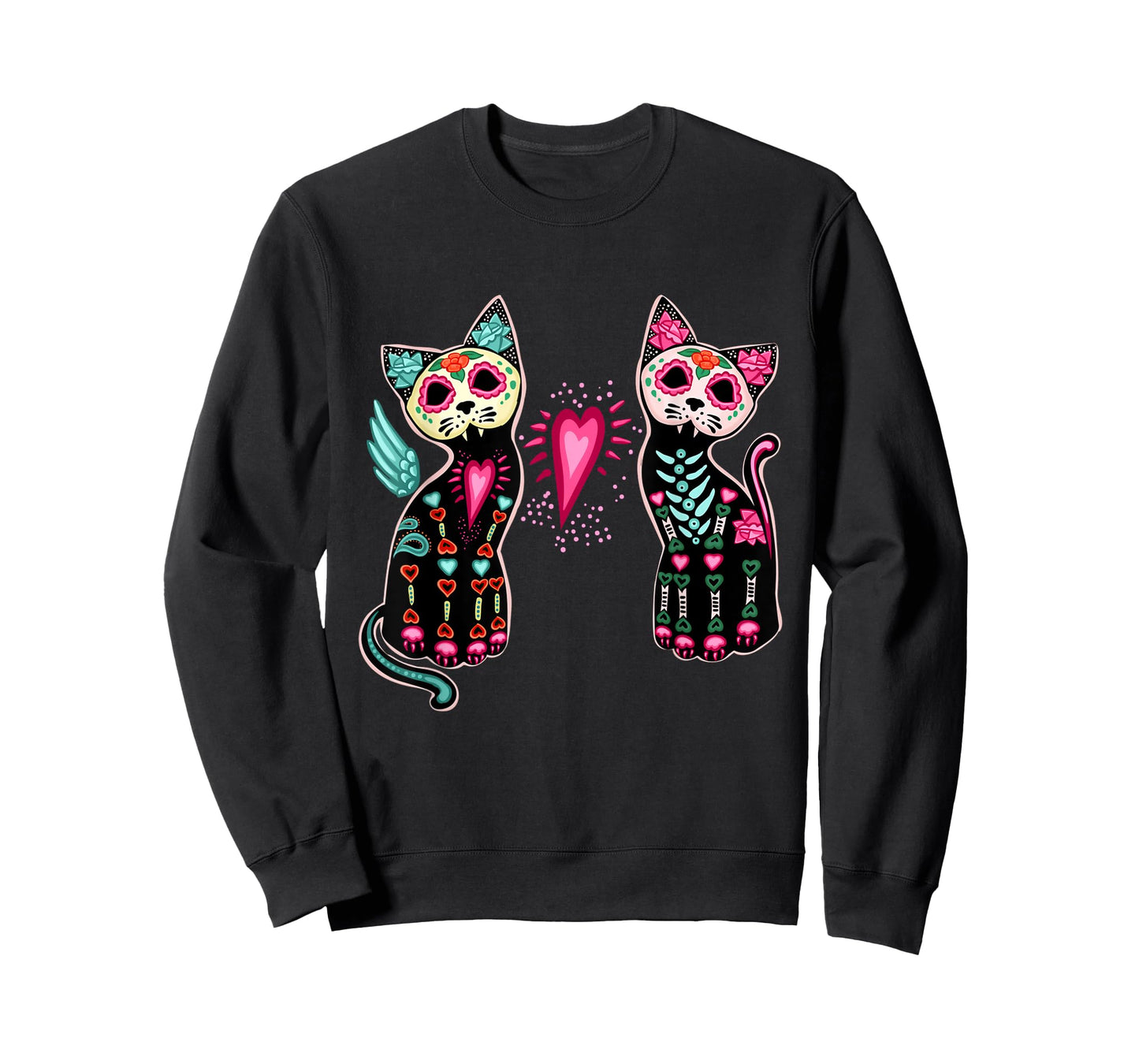 Day of the Dead Cats Shirt Cat Lovers Dia De Los Muertos T-Shirt