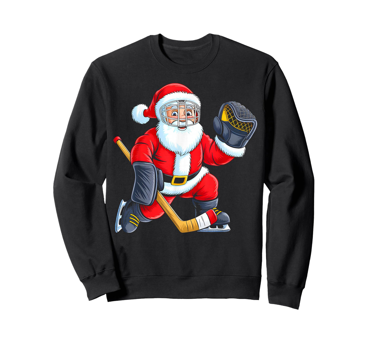 Ice Hockey Santa Christmas Sports Men Boys Kids Xmas Pajamas T-Shirt