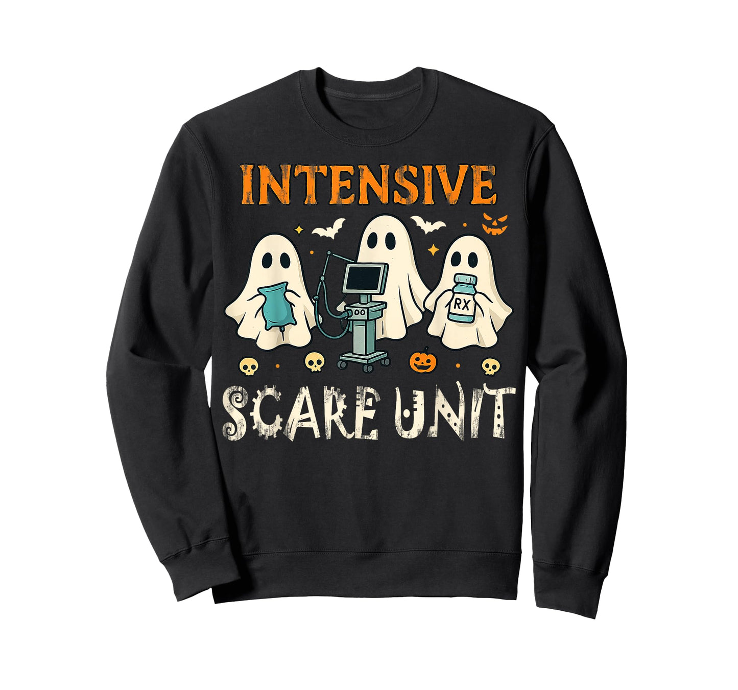 Intensive Scare Unit Funny Ghost Nurse Halloween Costume T-Shirt