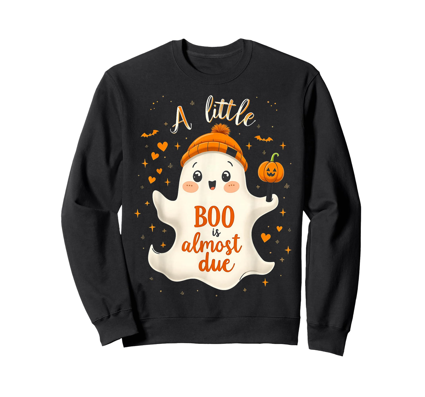 Funny Spooky Pregnancy A Little Boo is Almost Due Halloween T-Shirt