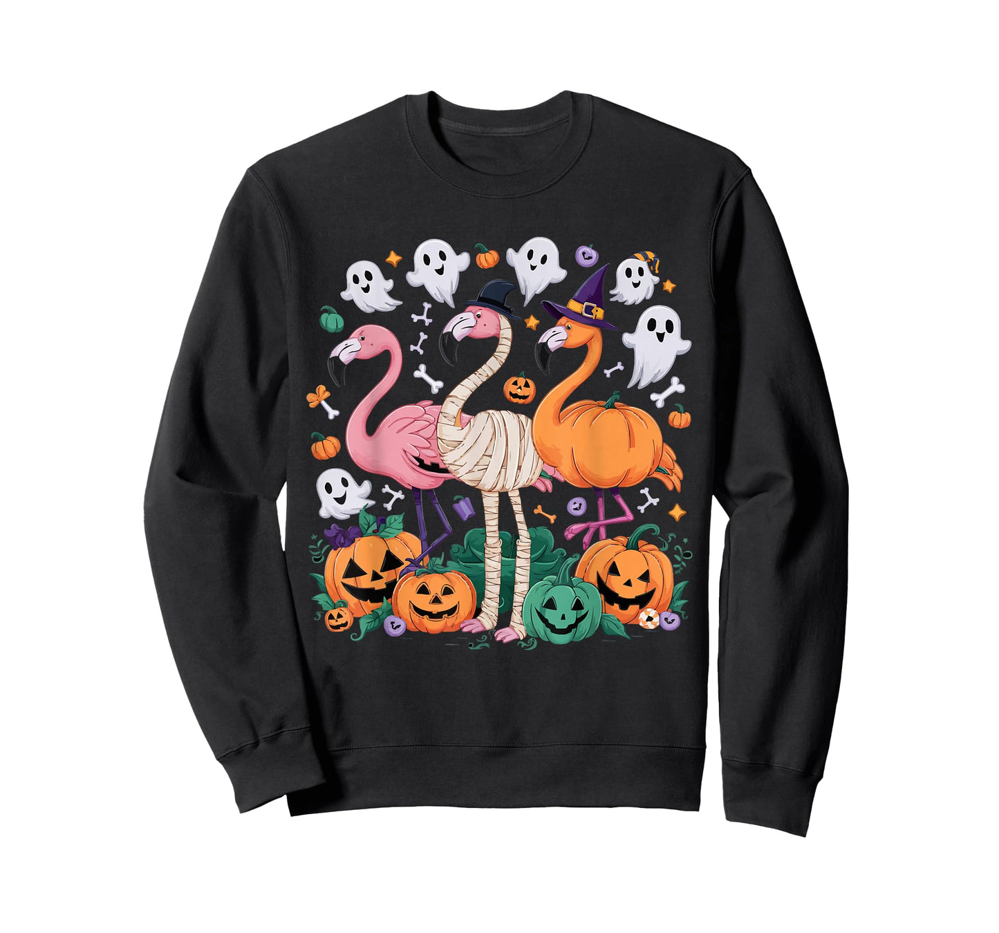 Flamingo Halloween Spooky Wading Bird Scary Trick Or Treat T-Shirt