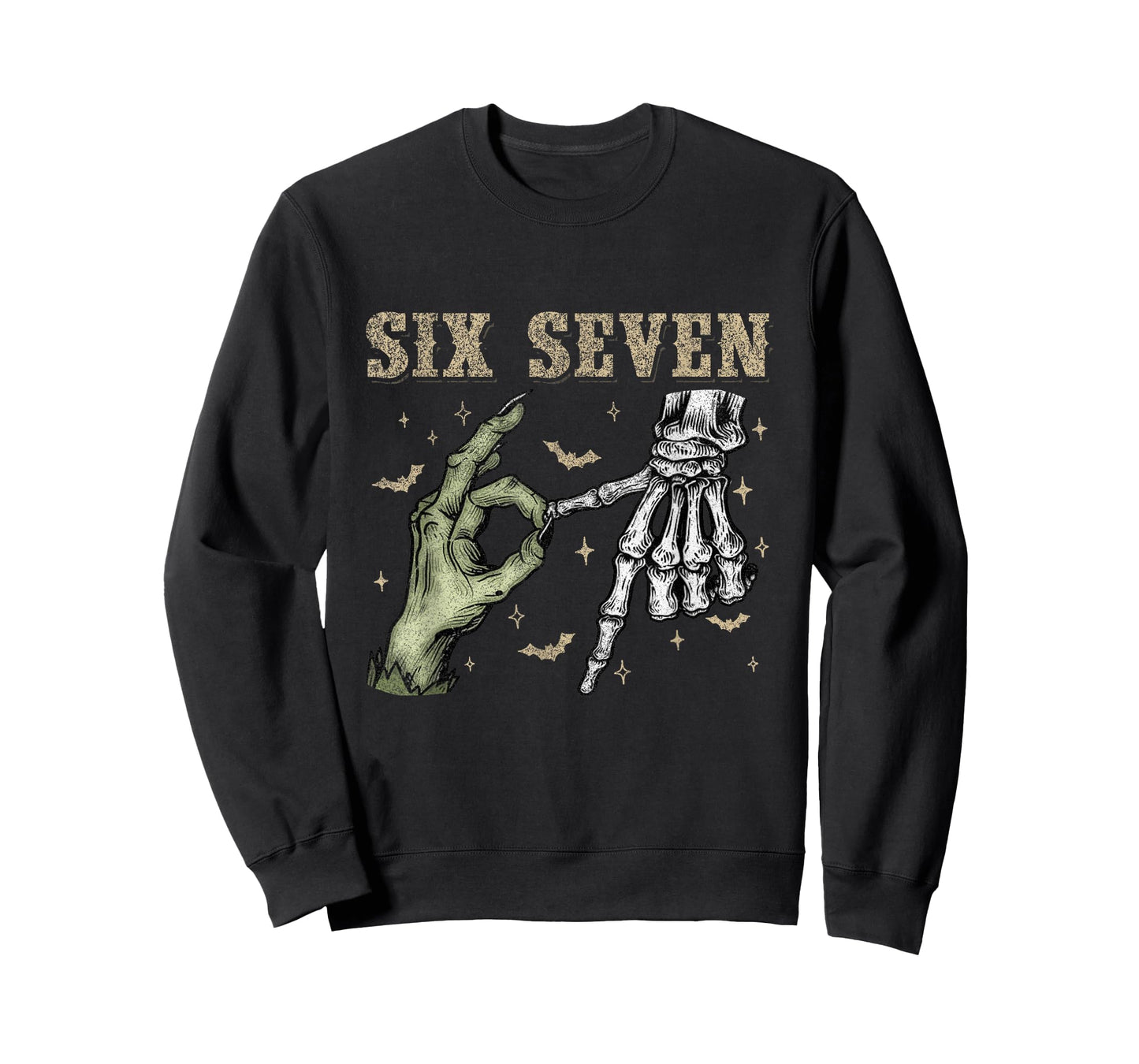 Six Seven 6 7 Halloween 67 Spooky Skeleton Monster Hands T-Shirt