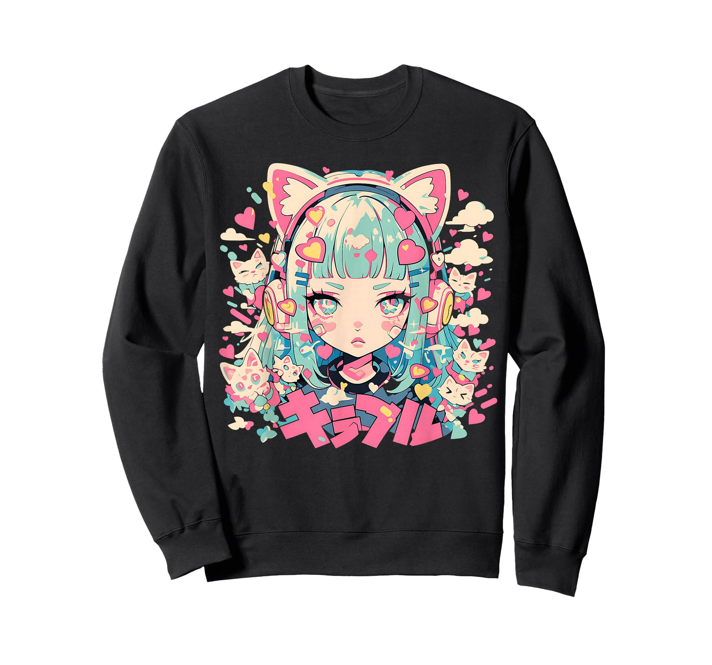 Anime Waifu Cute Anime Manga Cat Girl Sweet Retro Japan T-Shirt