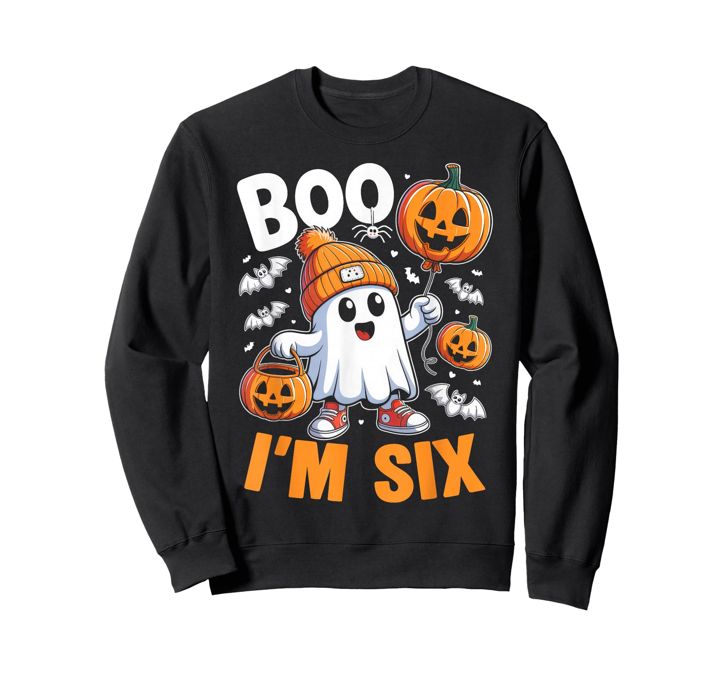 Boo I'm Six Ghost 6th Birthday Halloween Boy Kids Groovy T-Shirt