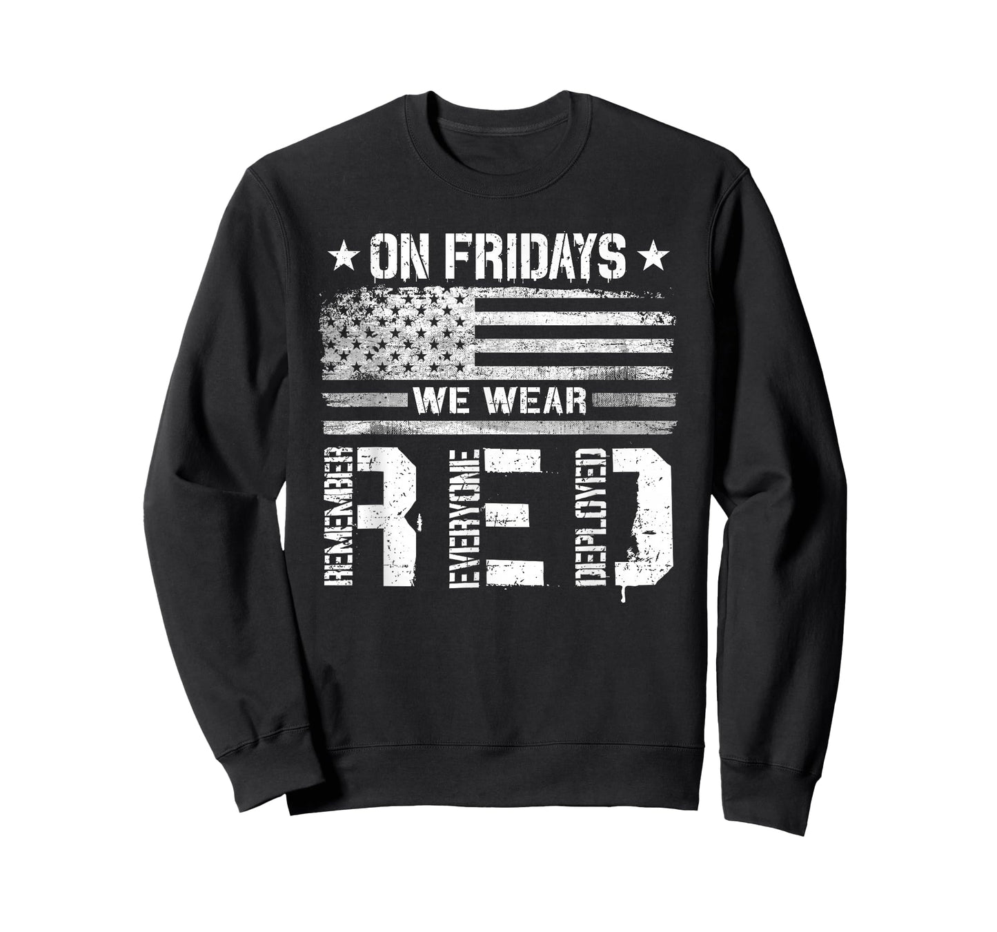 On Friday We Wear Red American Flag Military Supportive T-Shirt