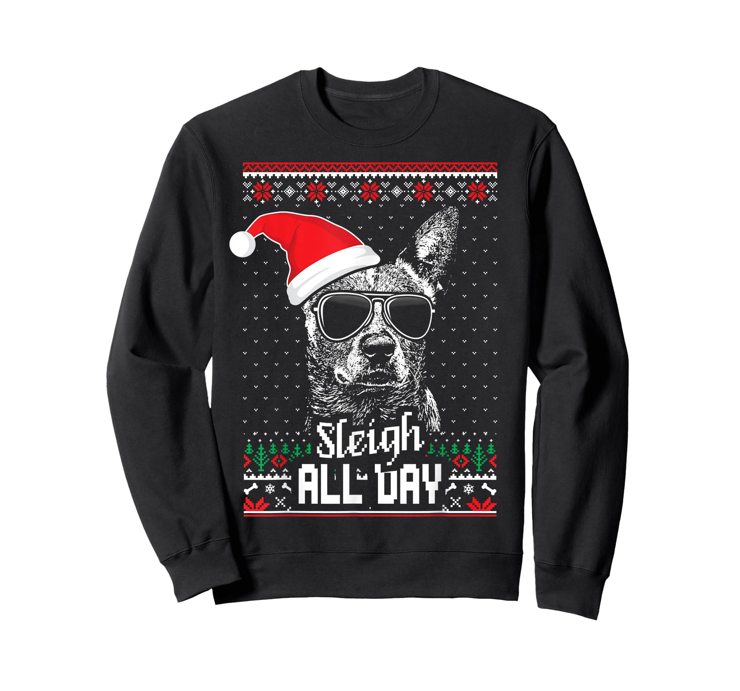 Sleigh all Day Funny Australian Cattle Dog Christmas T-Shirt