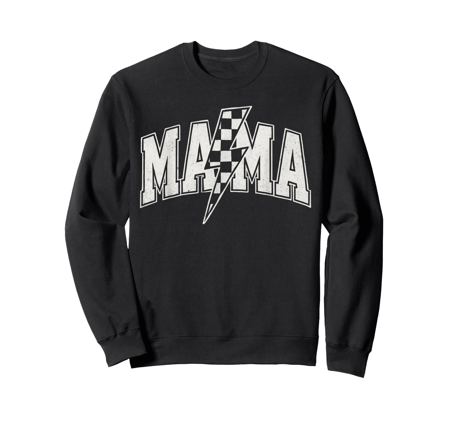 Mama Checkered Lightning Bolt Varsity Mom Women Mother's Day T-Shirt