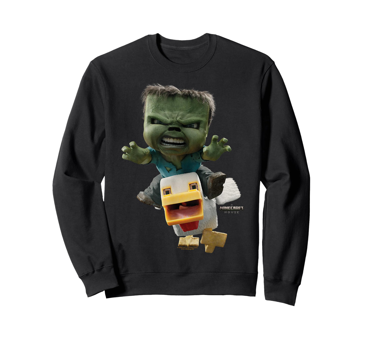 A Minecraft Movie Chicken Jockey Baby Zombie Attack T-Shirt