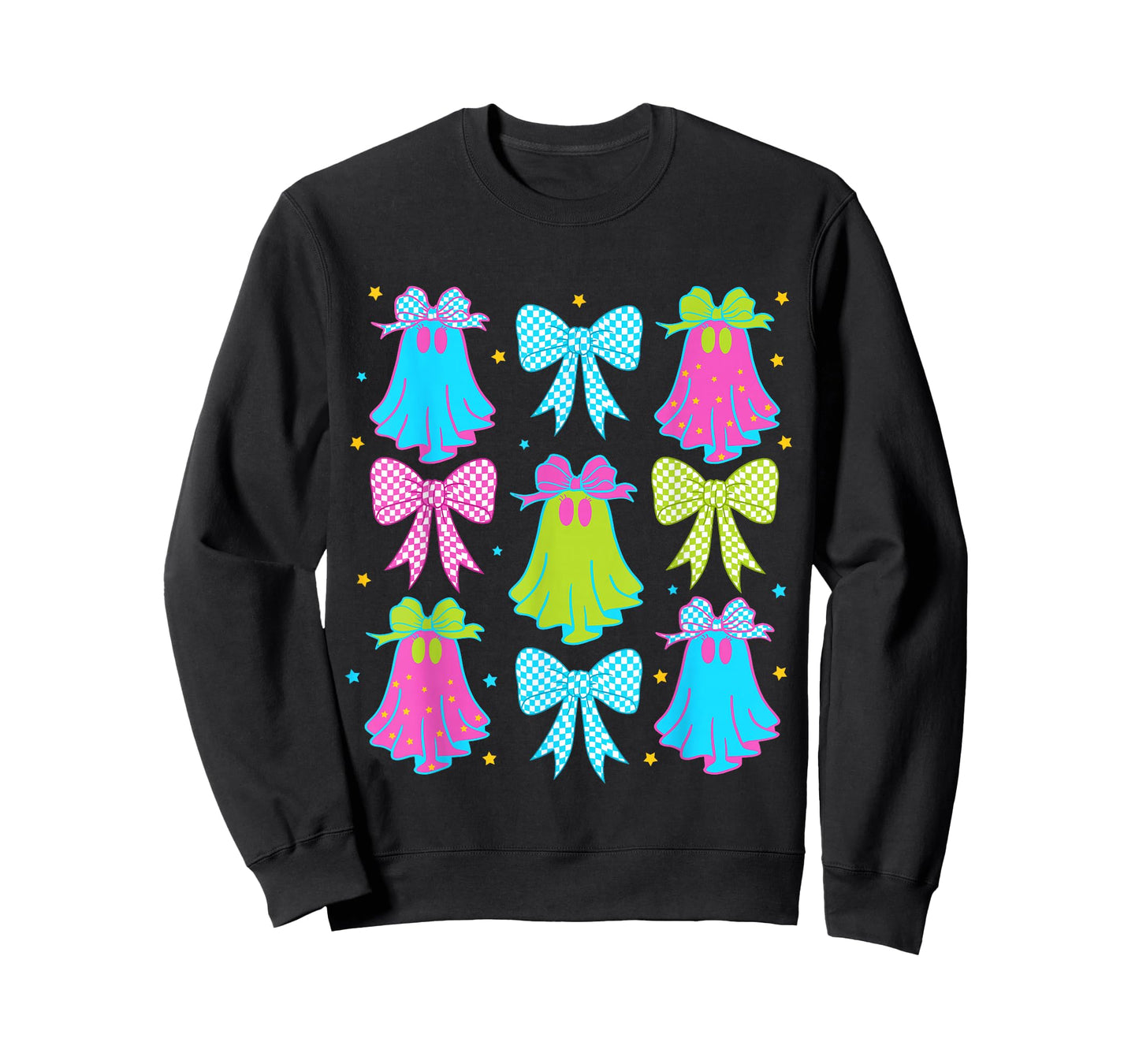 Girly Halloween Ghost Coquette Bow Spooky Season Girls Kids T-Shirt