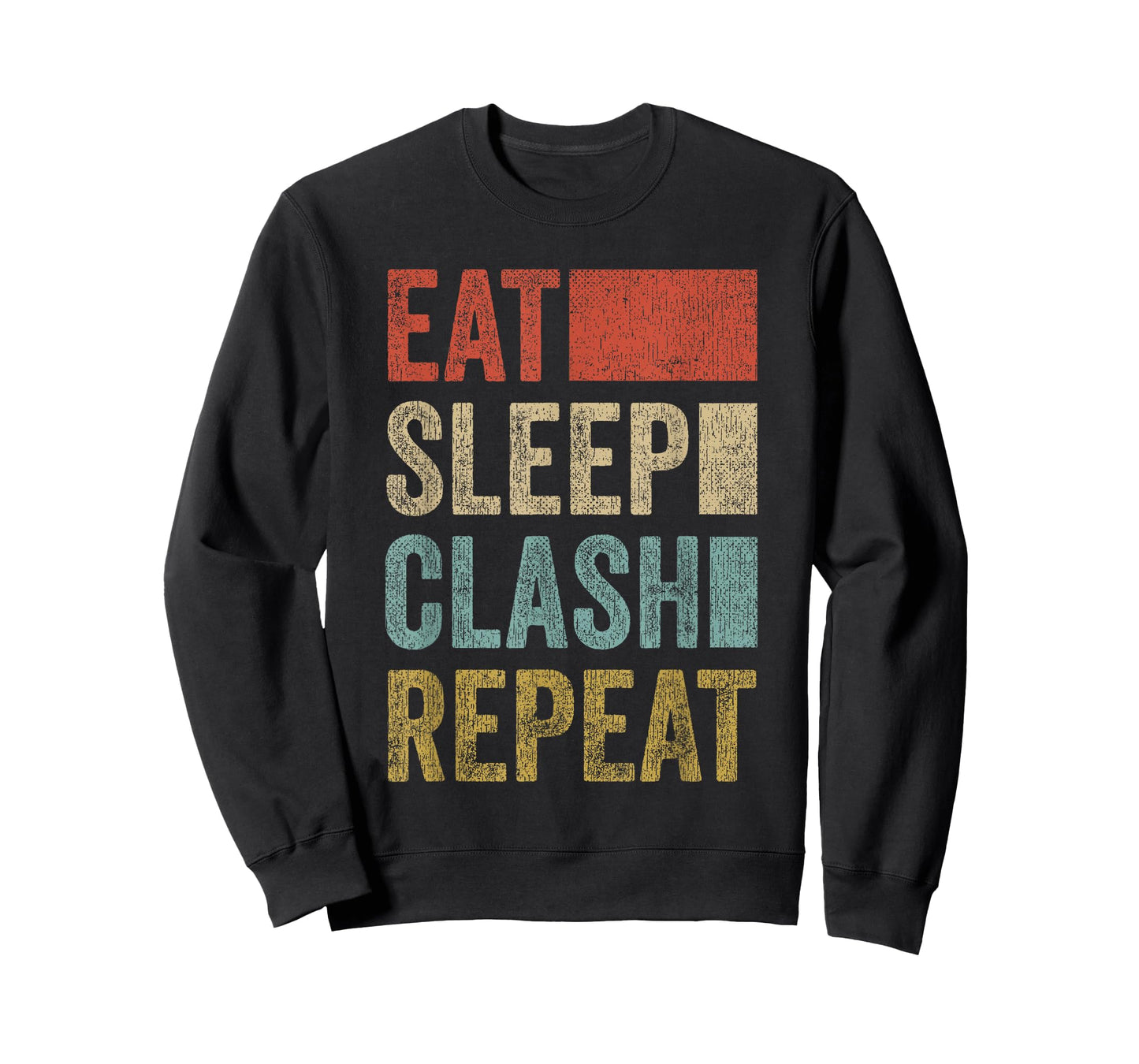 Eat Sleep Clash Repeat Vintage Gaming Clan Retro Clash T-Shirt