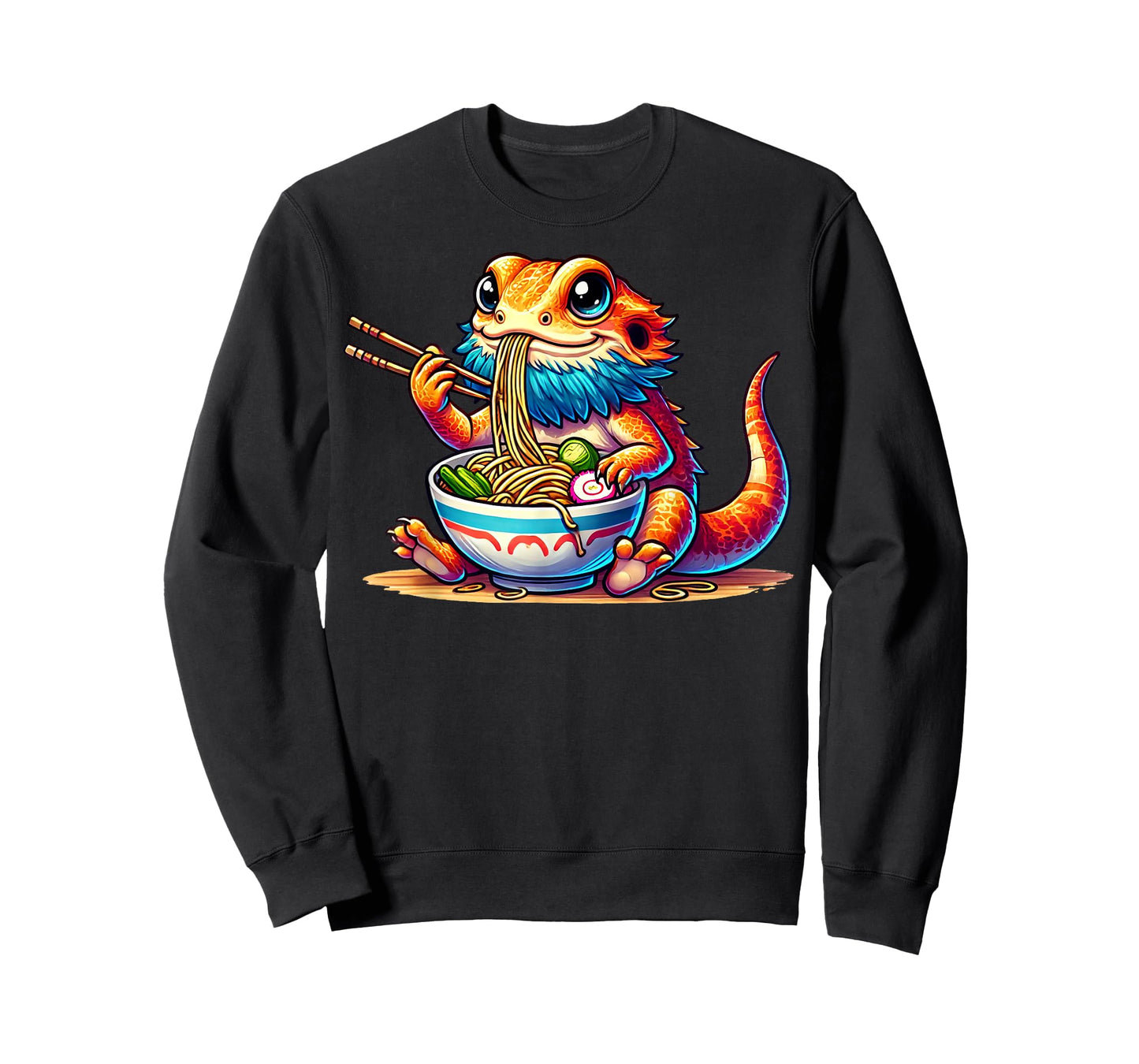 Bearded Dragon Eating Japanese Noodles Kawaii Ramen Bowl T-Shirt