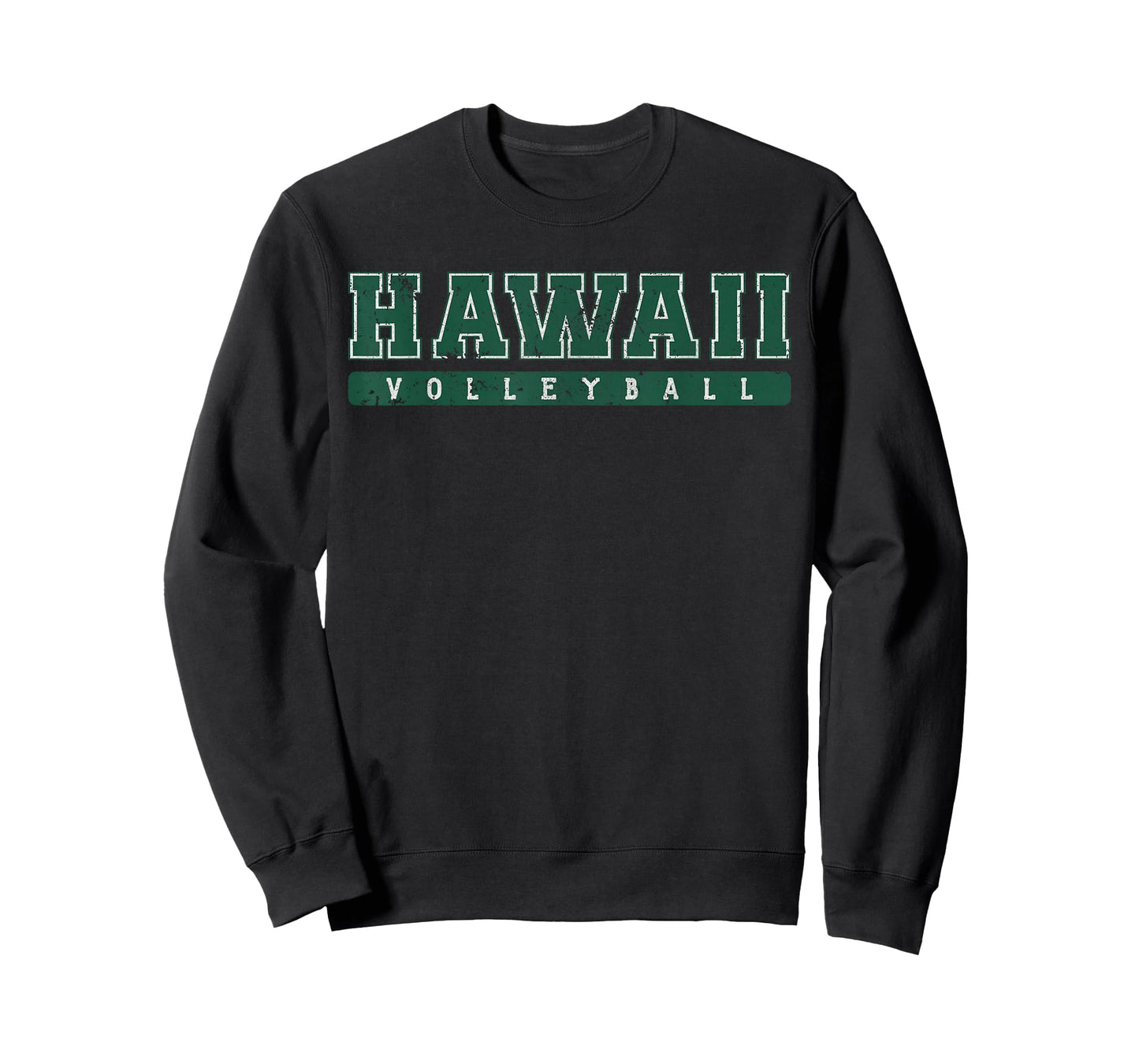 Hawaii Volleyball Green Vintage Text T-Shirt