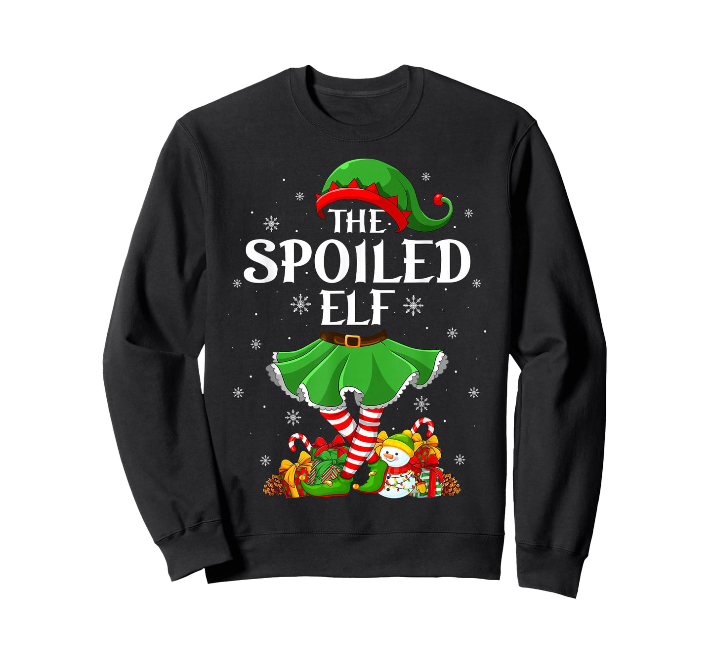 Spoiled Elf Christmas Family Women Girls Elf Squad Xmas T-Shirt