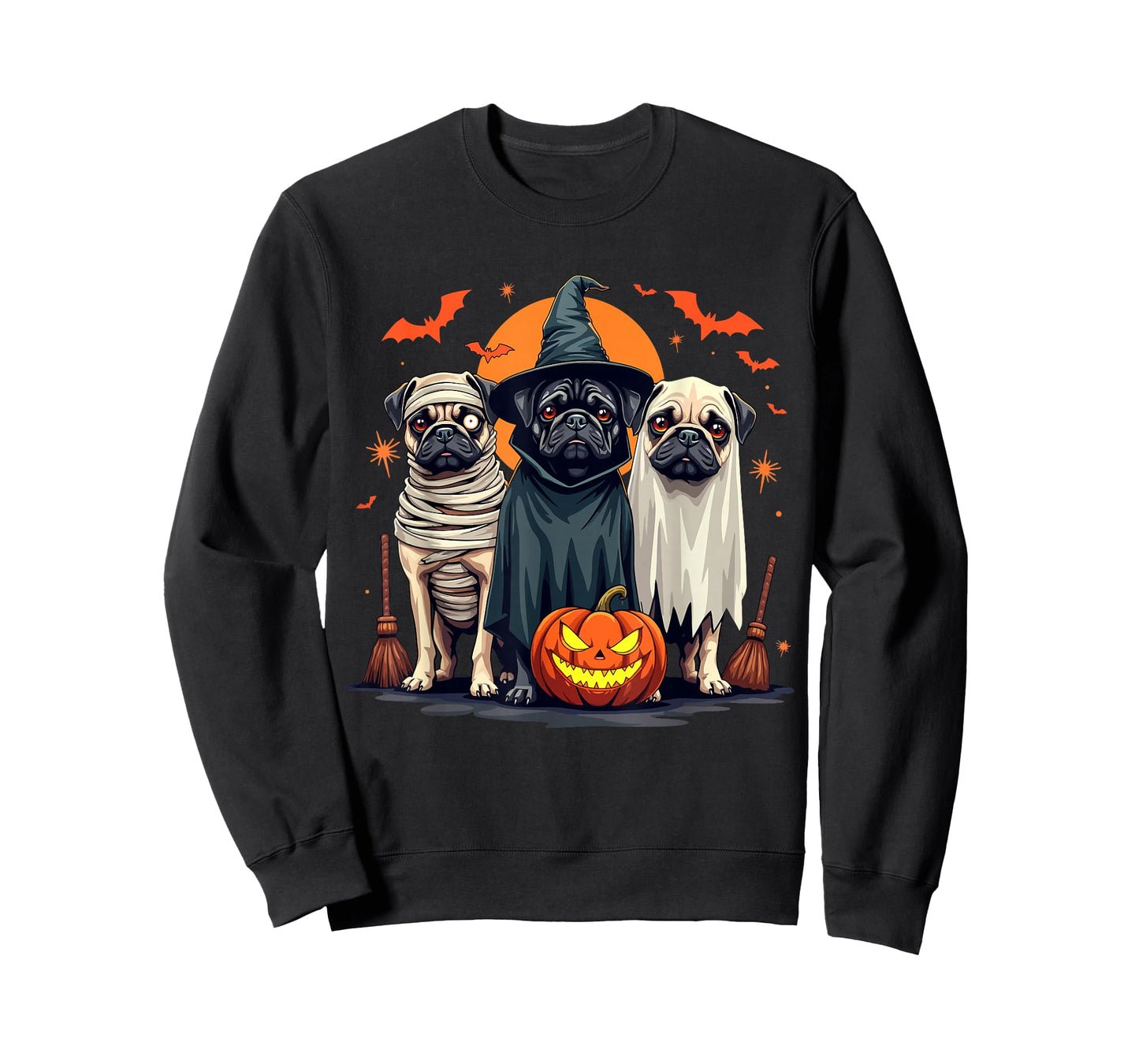 Pug Halloween Costume Mom Witch Ghost Dog Lover T-Shirt