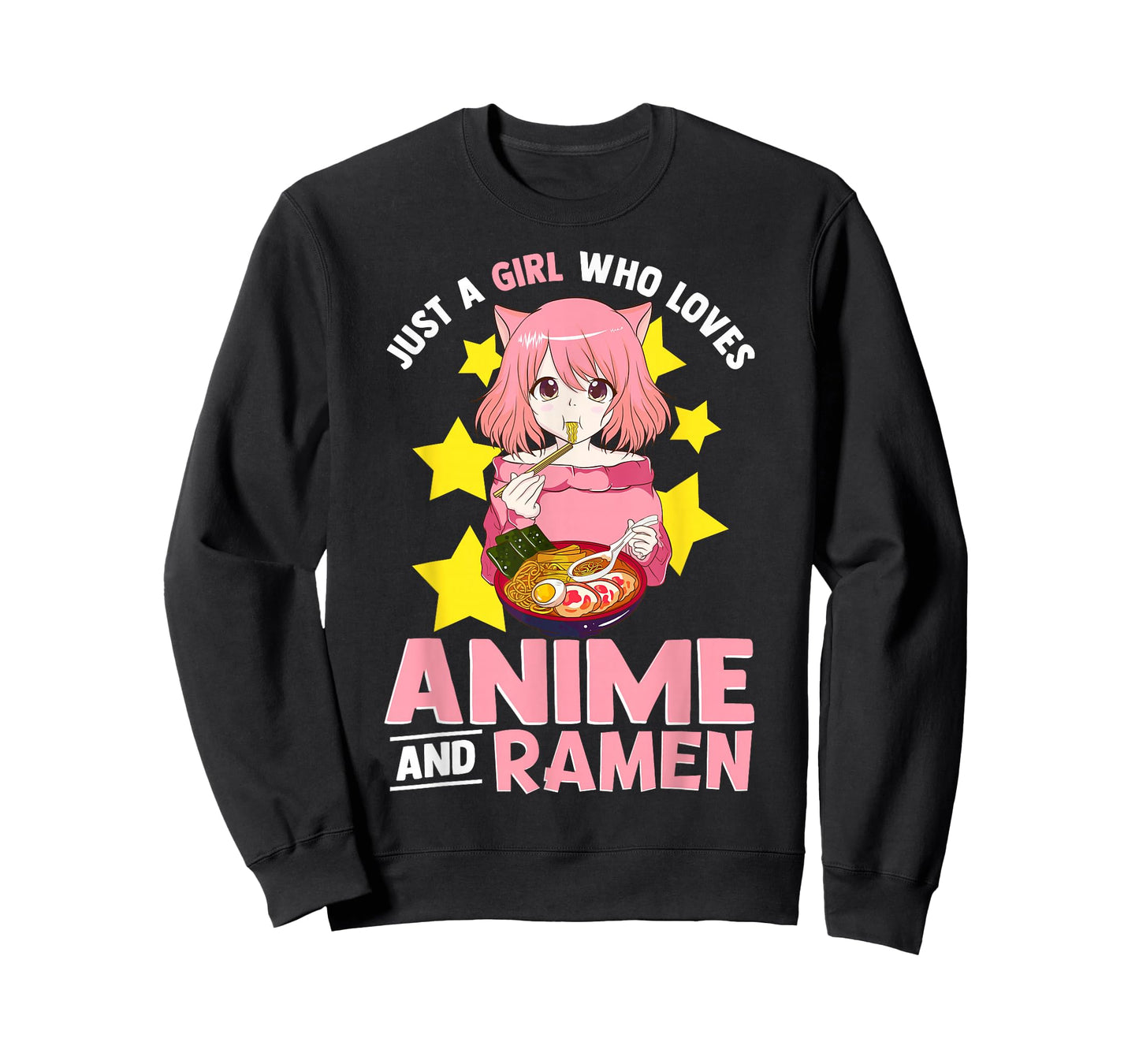 Just A Girl Who Loves Anime and Ramen Bowl Japanese Noodles,Short Sleeve T-Shirt