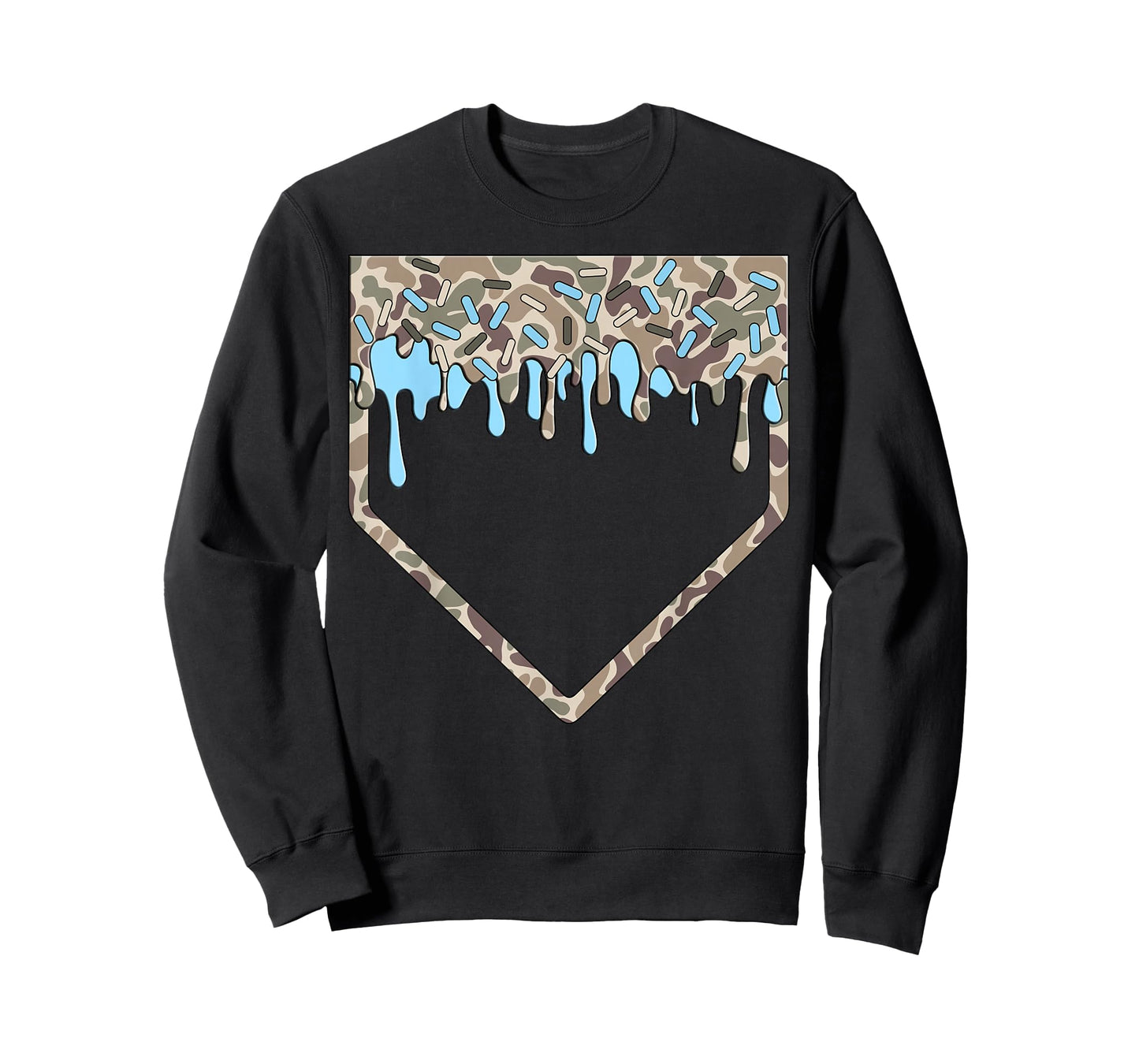 Baseball Drip Camo Baseball Home Plate Boys Sports Game Day T-Shirt