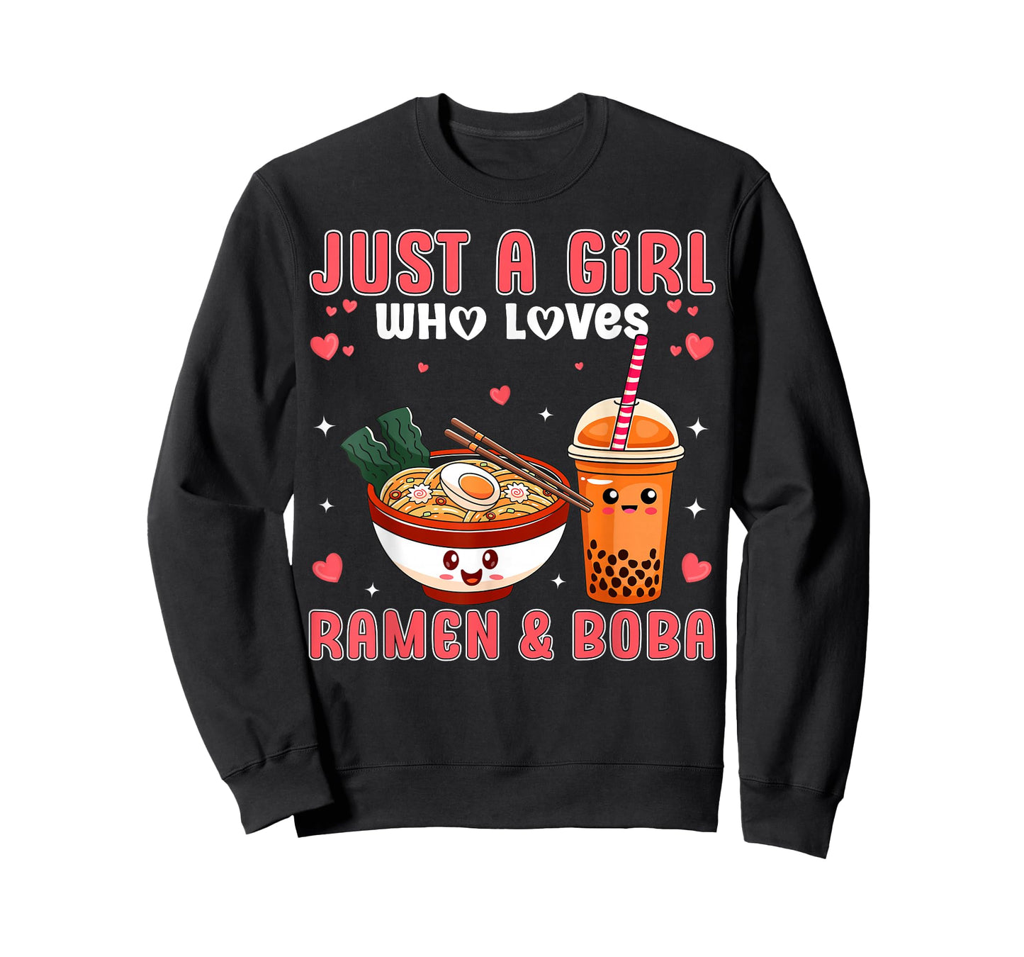 Cute Just a Girl Who Loves Ramen And Boba Japan Bubble Tea T-Shirt
