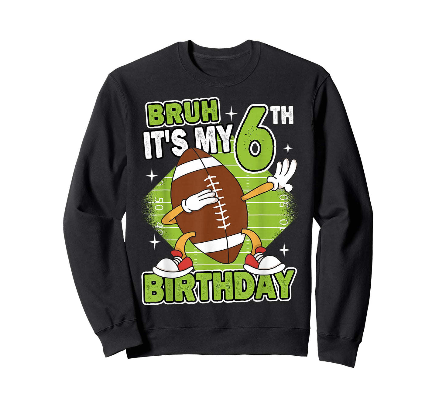 Bruh It's My 6th Birthday American Football Boy 6 Years Old T-Shirt