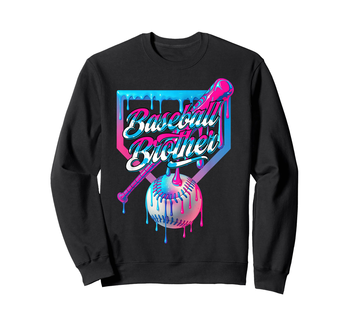 Funny Brother Baseball Tee Ice Cream Drip Birthday Game Day T-Shirt