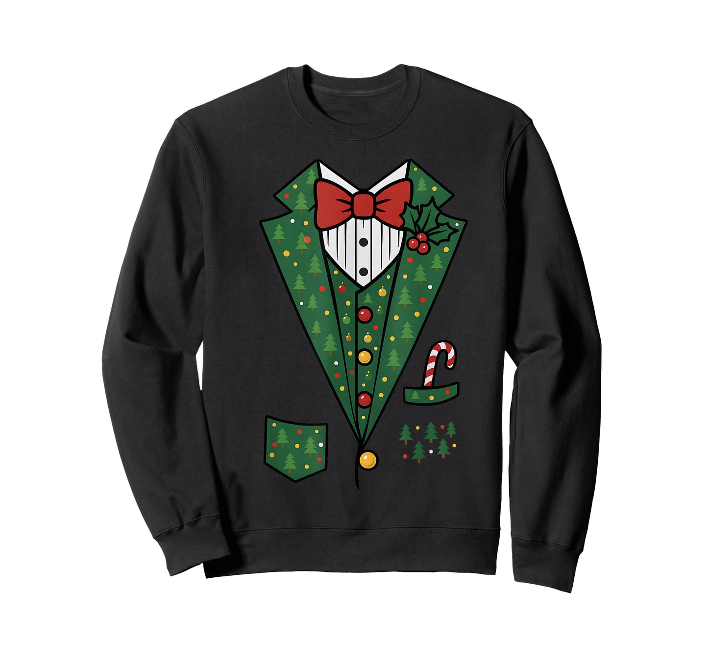 Bowtie Vest Mistletoe Candy Funny Christmas Celebrate Family T-Shirt
