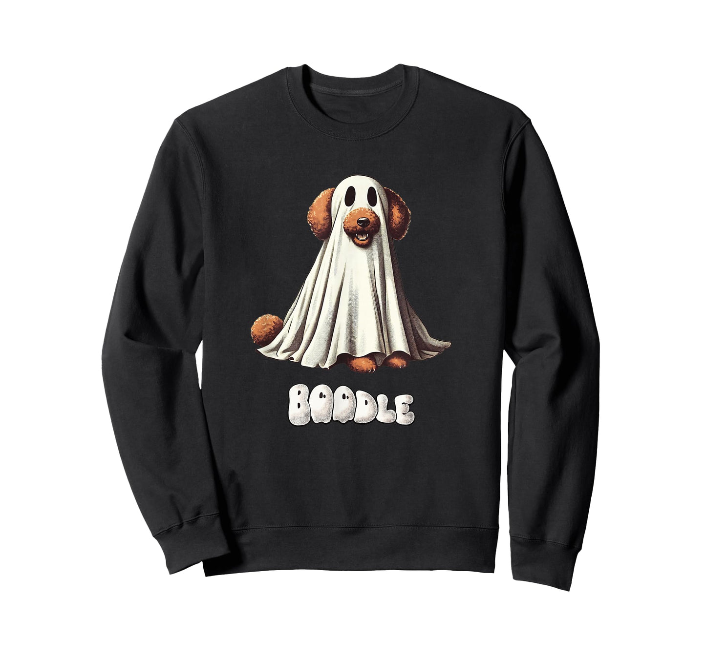 Funny Boodle Brown Poodle Halloween Ghost, Spooky Dog Mom T-Shirt
