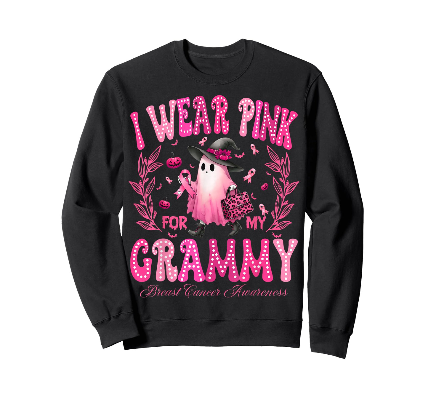 I Wear Pink For My Grammy Breast Cancer Boo Halloween T-Shirt
