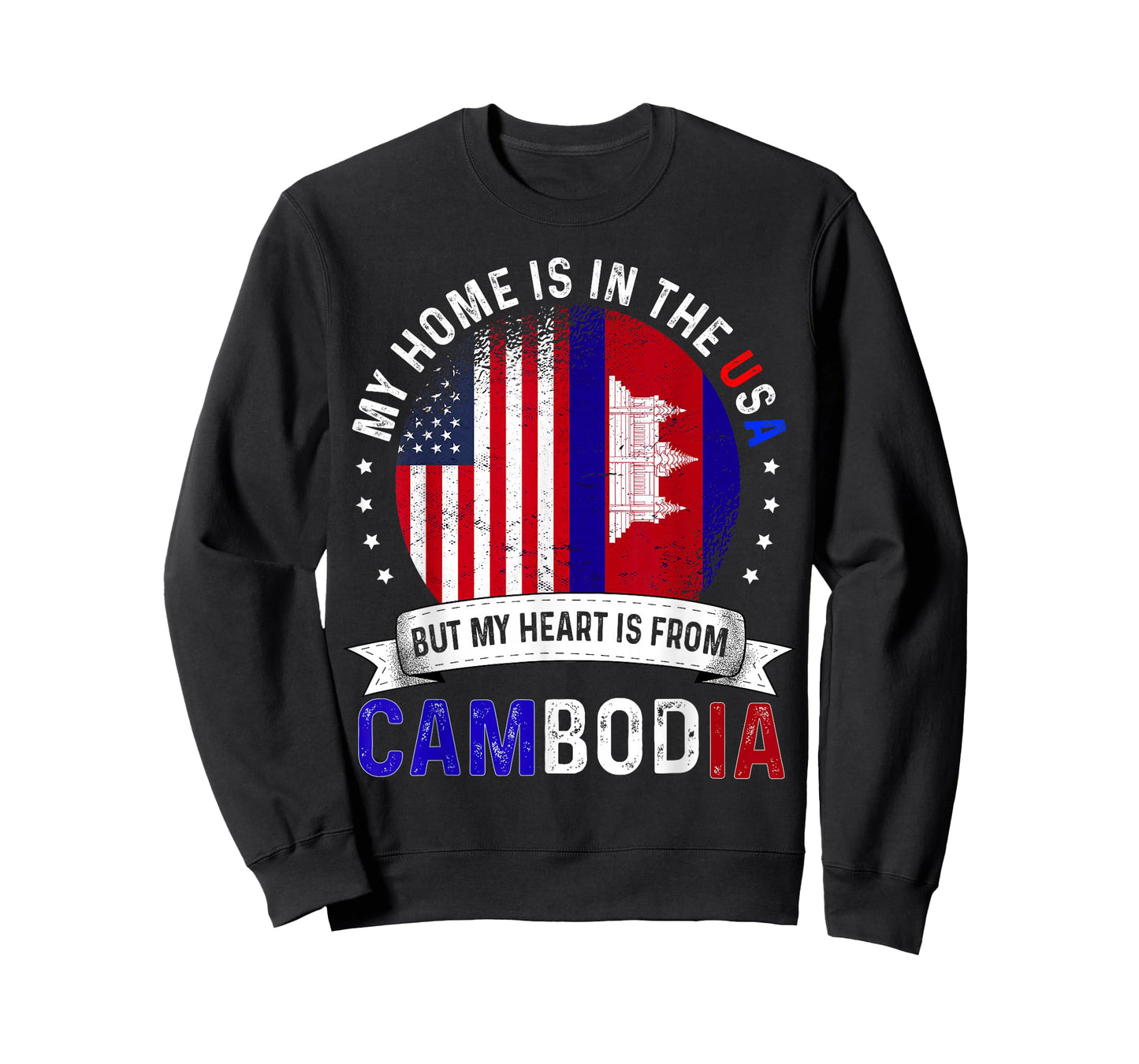 Cambodian American Patriot Heart is from Cambodia Flag T-Shirt