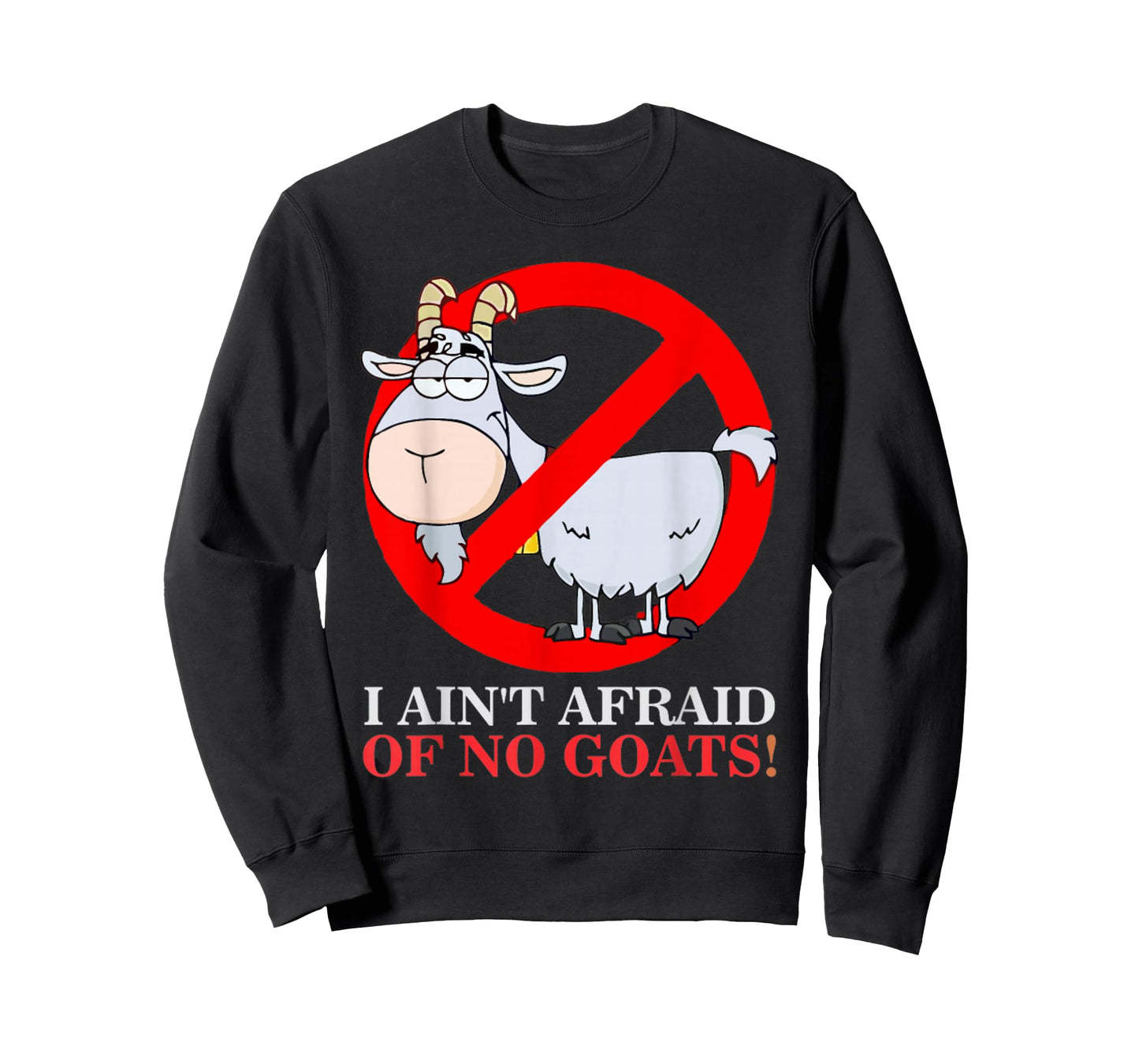 Goat Funny I Ain't Afraid Of No Goat Baseball T-Shirt - Black, Unisex-Adults/Kids, Short Sleeve, Classic Fit, Small