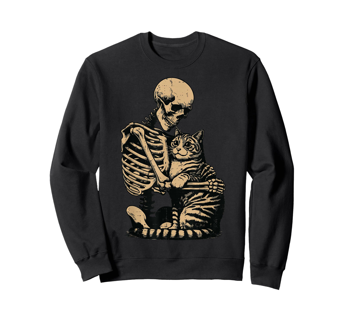 Halloween Skeleton Hugging Cat Scary Costume Men Women Kids T-Shirt